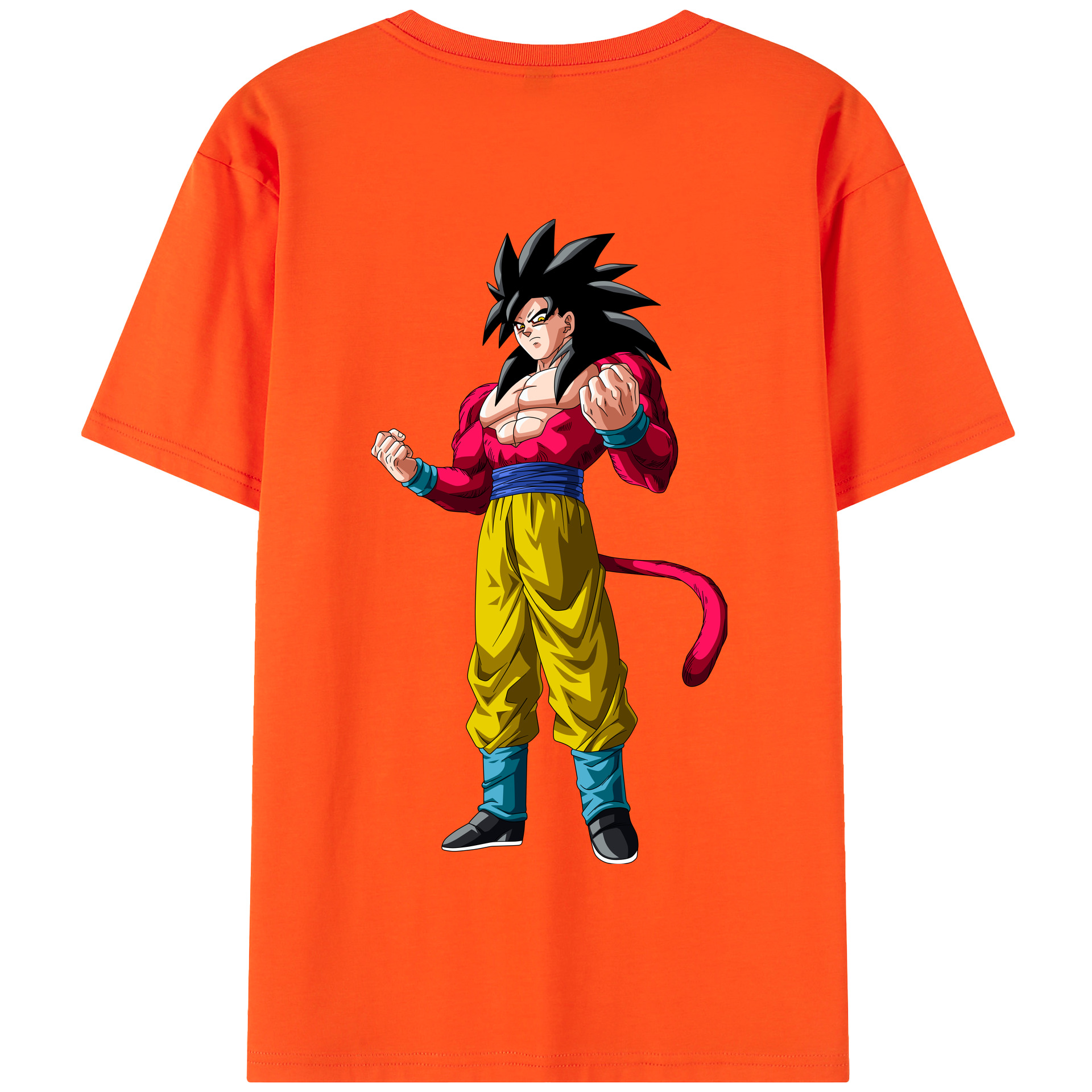 （画像用） ドラゴンボール 孫悟空（そん ごくう）Son Goku カカロット DRAGON BALL Kakarotto 綿100％半袖Tシャツ（背面プリント）
