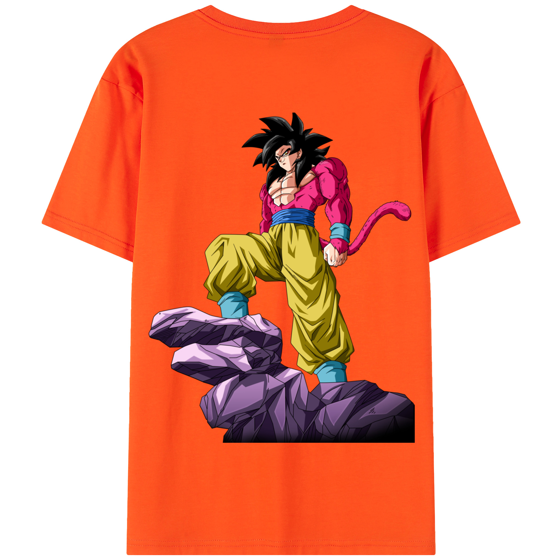 （画像用） ドラゴンボール 孫悟空（そん ごくう）Son Goku カカロット DRAGON BALL Kakarotto 綿100％半袖Tシャツ（背面プリント）
