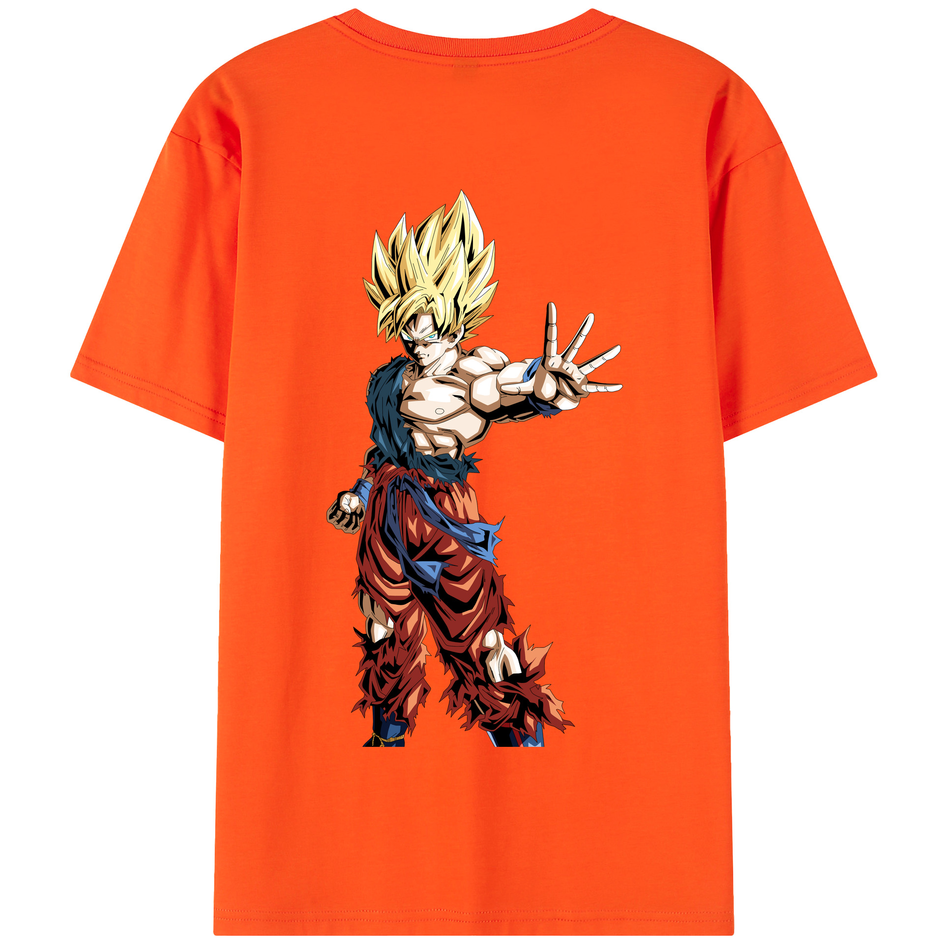 （画像用） ドラゴンボール 孫悟空（そん ごくう）Son Goku カカロット DRAGON BALL Kakarotto 綿100％半袖Tシャツ（背面プリント）