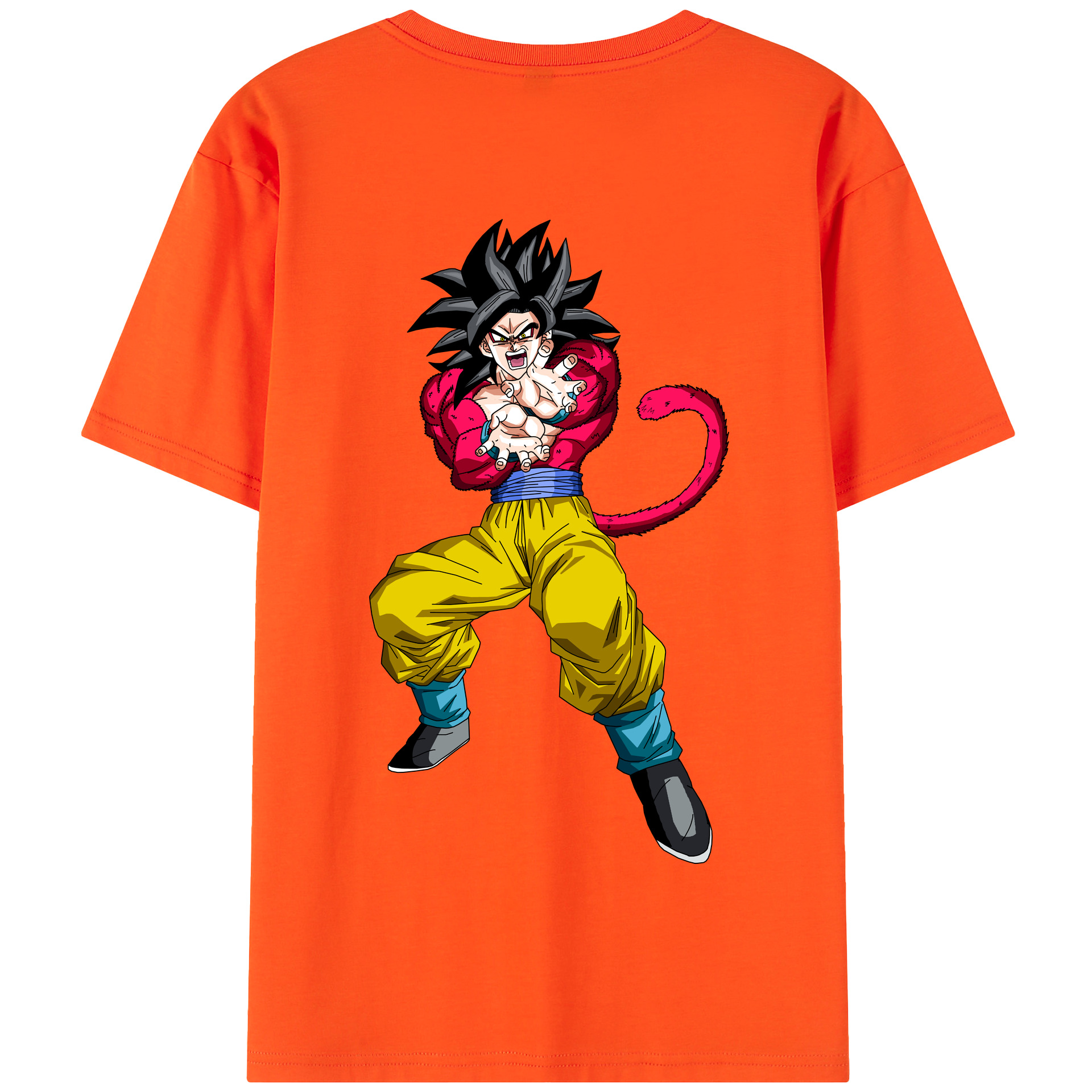 （画像用） ドラゴンボール 孫悟空（そん ごくう）Son Goku カカロット DRAGON BALL Kakarotto 綿100％半袖Tシャツ（背面プリント）