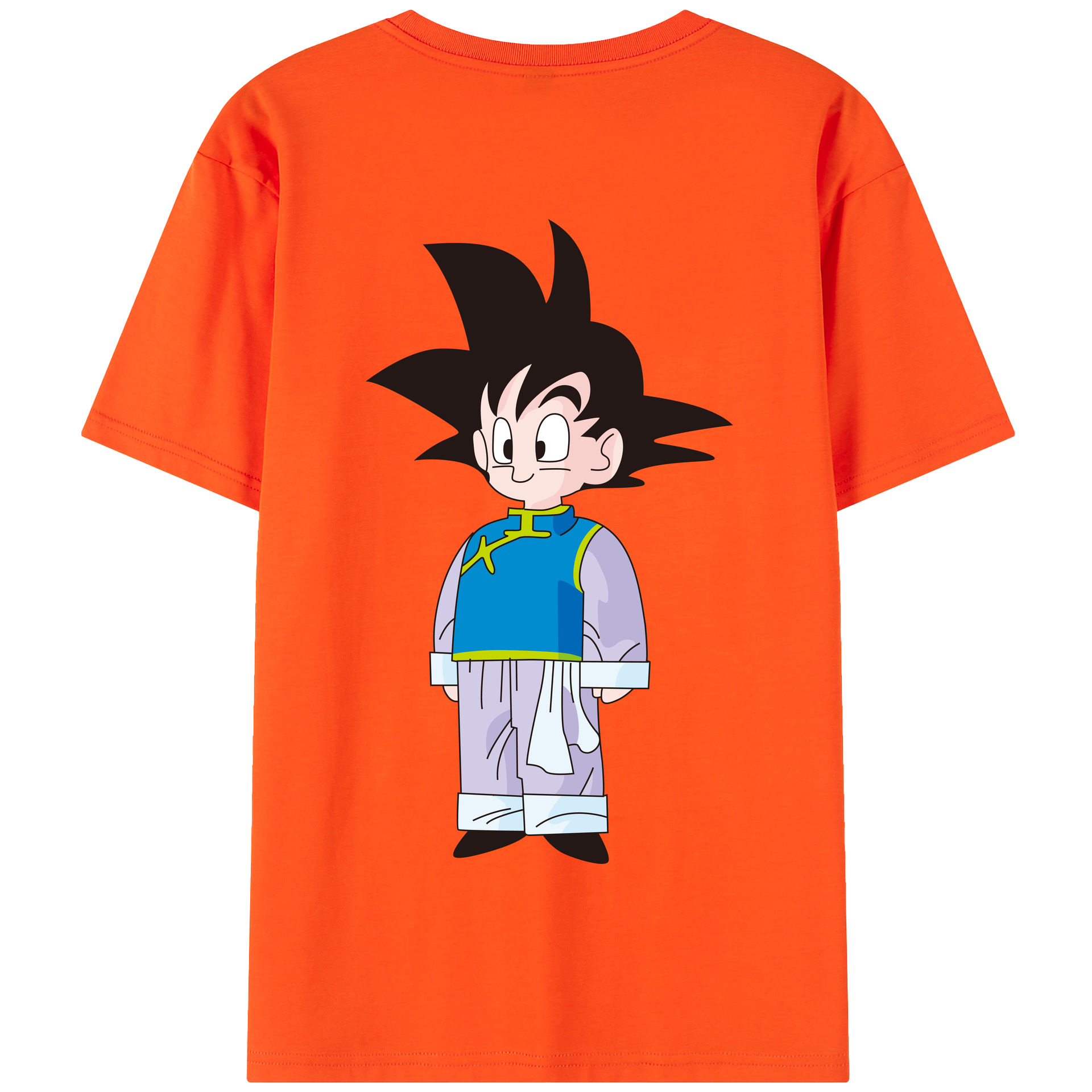 （画像用） ドラゴンボール 孫悟空（そん ごくう）Son Goku カカロット DRAGON BALL Kakarotto 綿100％半袖Tシャツ（背面プリント）