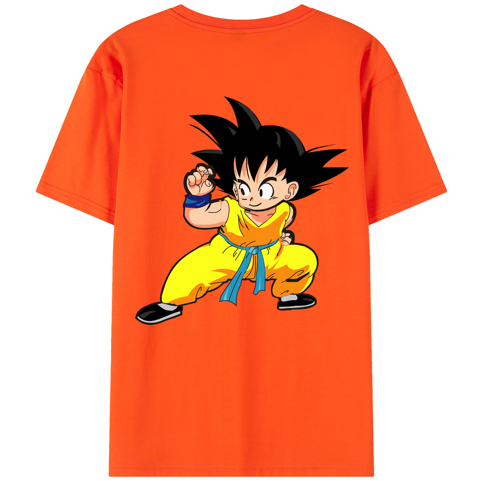 （画像用） ドラゴンボール 孫悟空（そん ごくう）Son Goku カカロット DRAGON BALL Kakarotto 綿100％半袖Tシャツ（背面プリント）