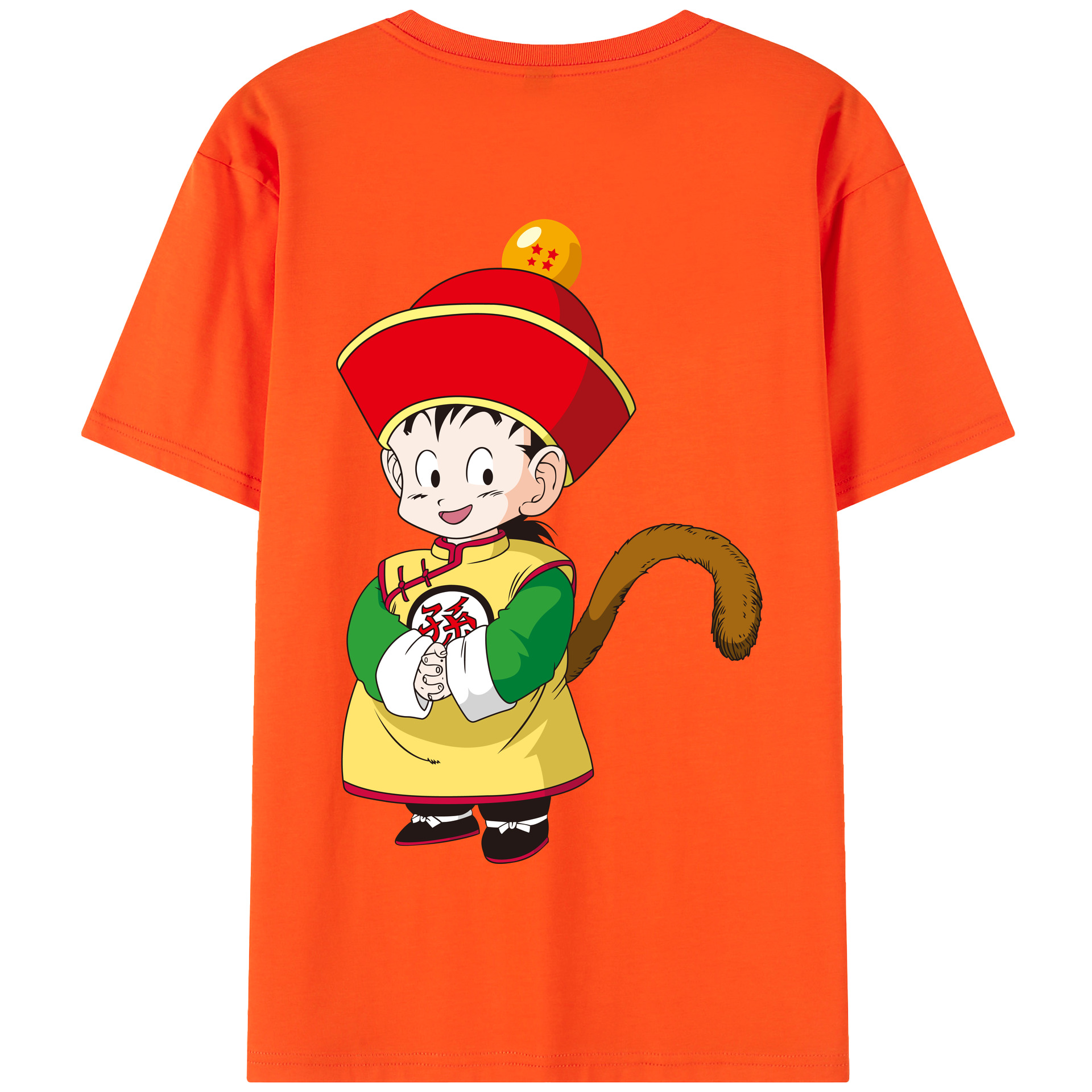 （画像用） ドラゴンボール 孫悟空（そん ごくう）Son Goku カカロット DRAGON BALL Kakarotto 綿100％半袖Tシャツ（背面プリント）