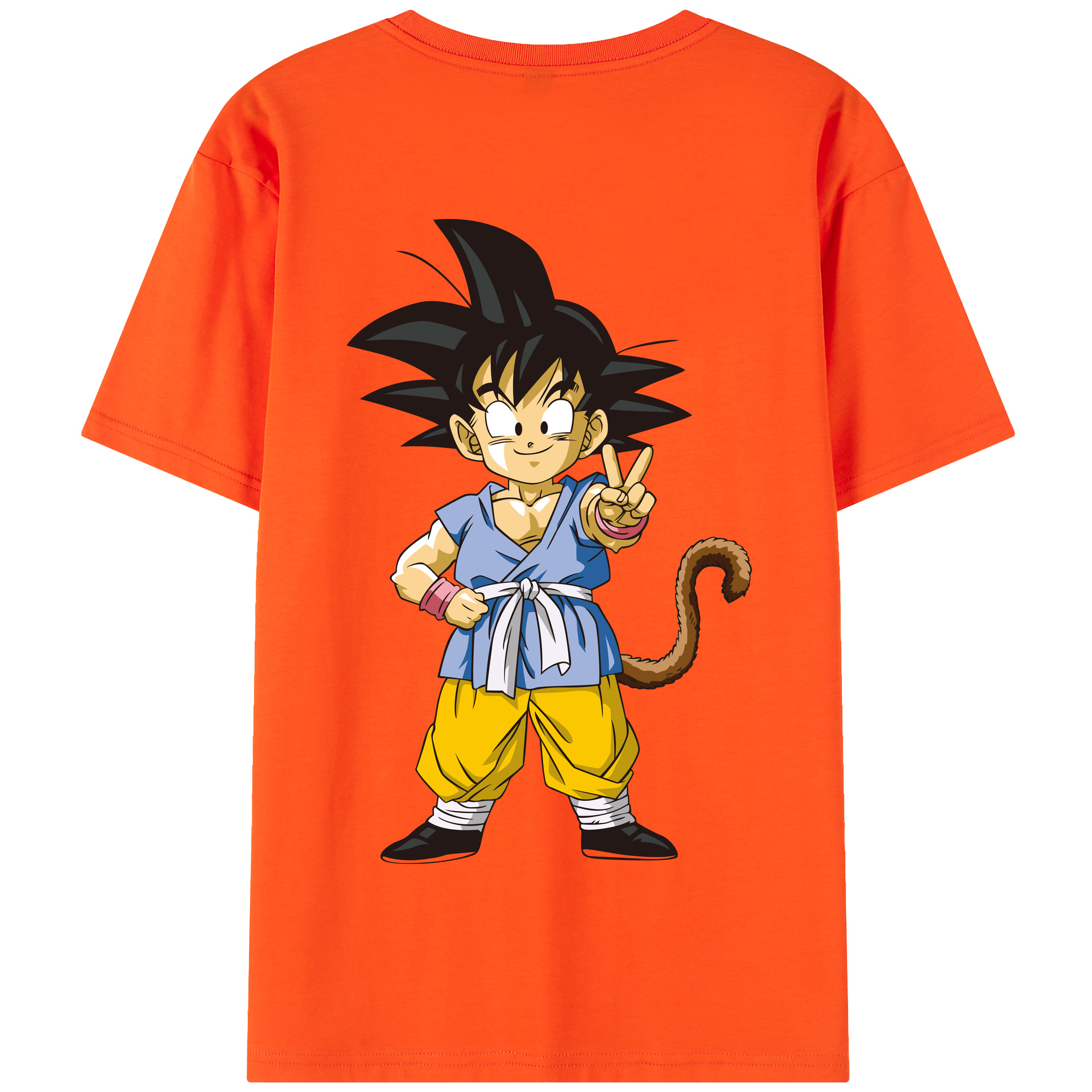 （画像用） ドラゴンボール 孫悟空（そん ごくう）Son Goku カカロット DRAGON BALL Kakarotto 綿100％半袖Tシャツ（背面プリント）