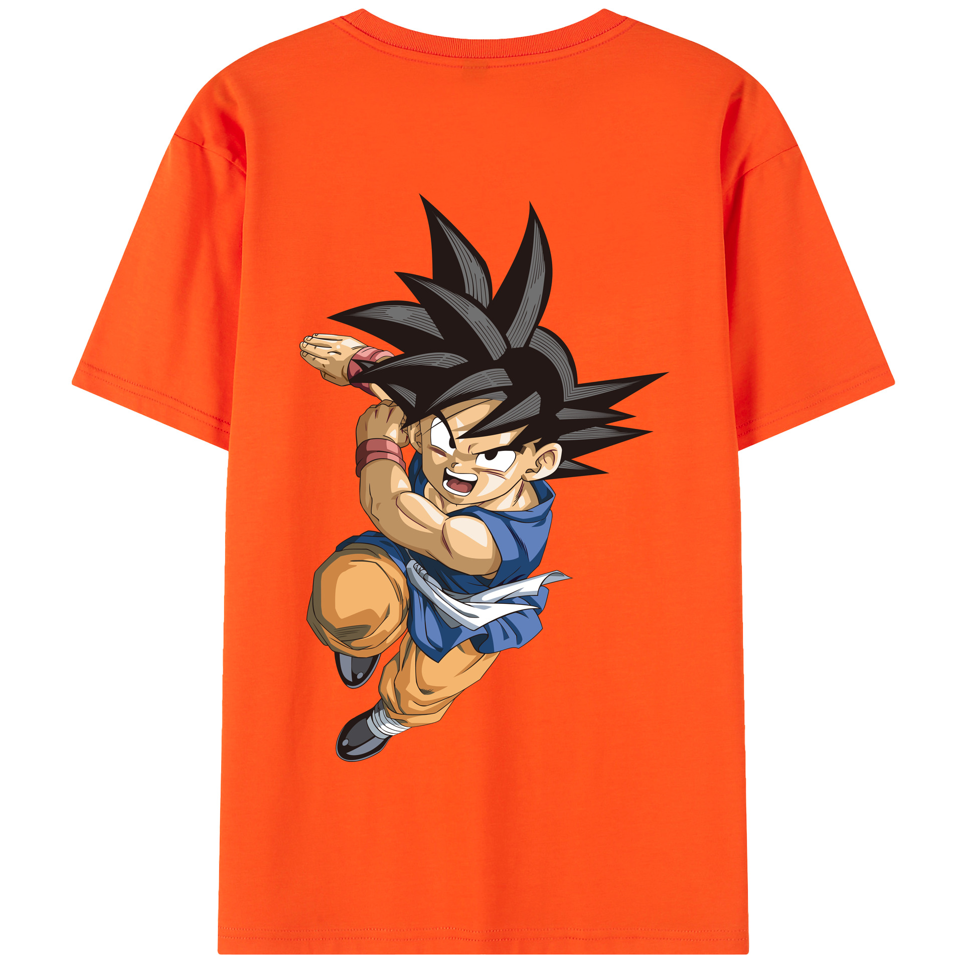 （画像用） ドラゴンボール 孫悟空（そん ごくう）Son Goku カカロット DRAGON BALL Kakarotto 綿100％半袖Tシャツ（背面プリント）