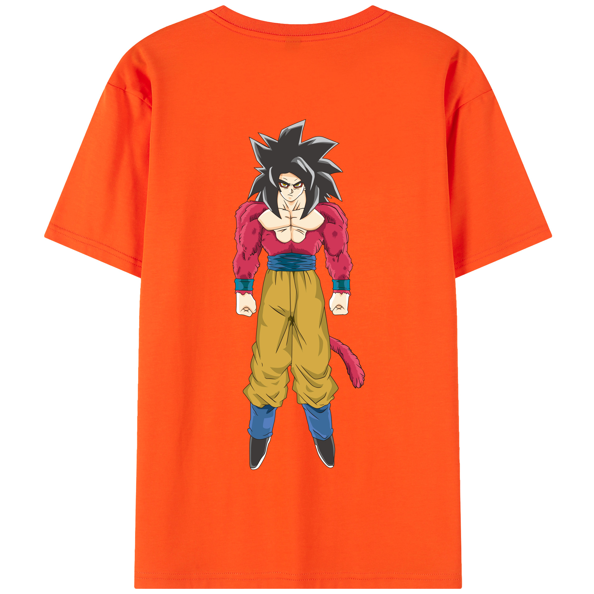 （画像用） ドラゴンボール 孫悟空（そん ごくう）Son Goku カカロット DRAGON BALL Kakarotto 綿100％半袖Tシャツ（背面プリント）