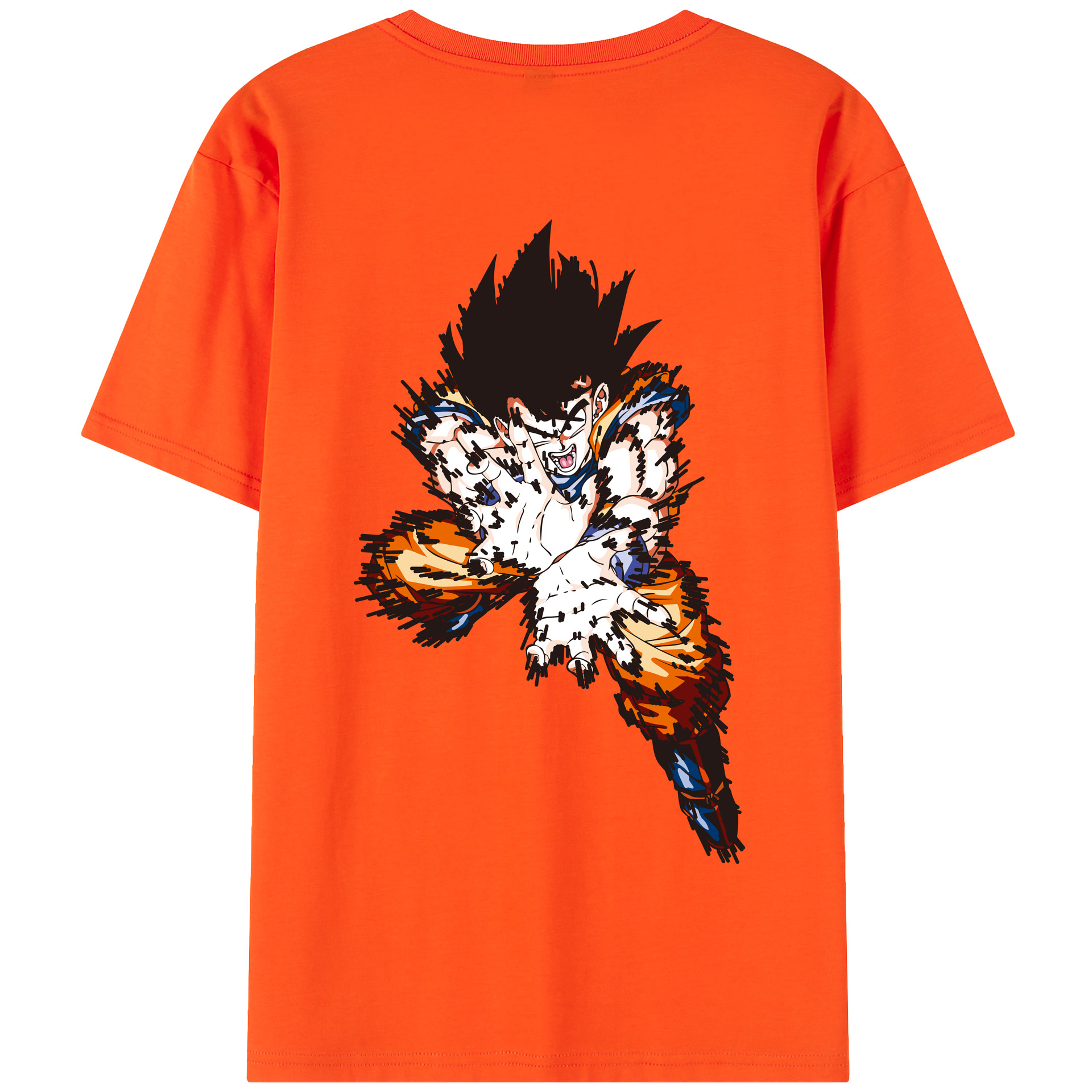 （画像用） ドラゴンボール 孫悟空（そん ごくう）Son Goku カカロット DRAGON BALL Kakarotto 綿100％半袖Tシャツ（背面プリント）