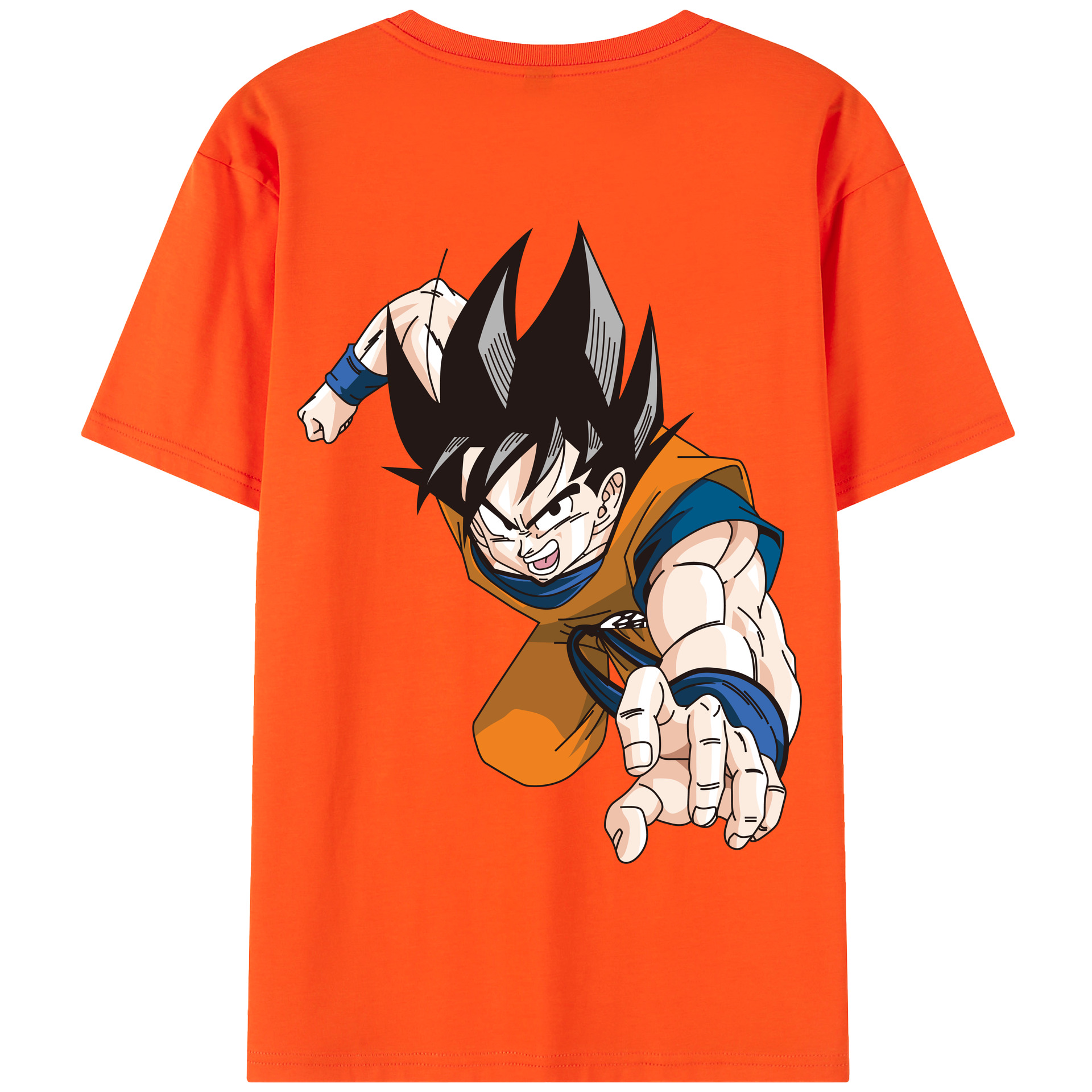 （画像用） ドラゴンボール 孫悟空（そん ごくう）Son Goku カカロット DRAGON BALL Kakarotto 綿100％半袖Tシャツ（背面プリント）