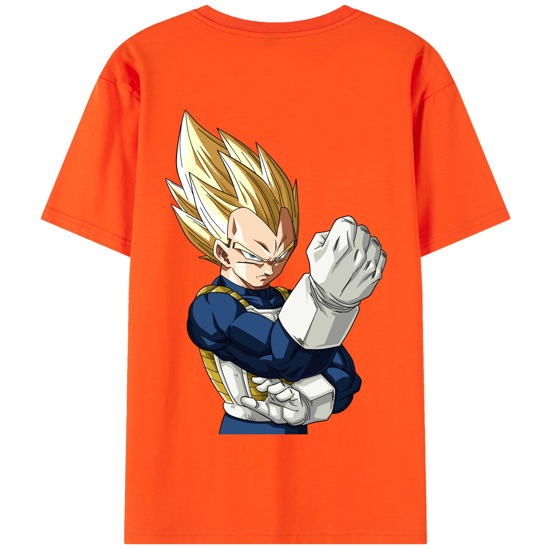 （画像用） ドラゴンボール ベジータ四世（Bejīta Yonsei）DRAGON BALL Vegeta IV 綿100％半袖Tシャツ（背面プリント）