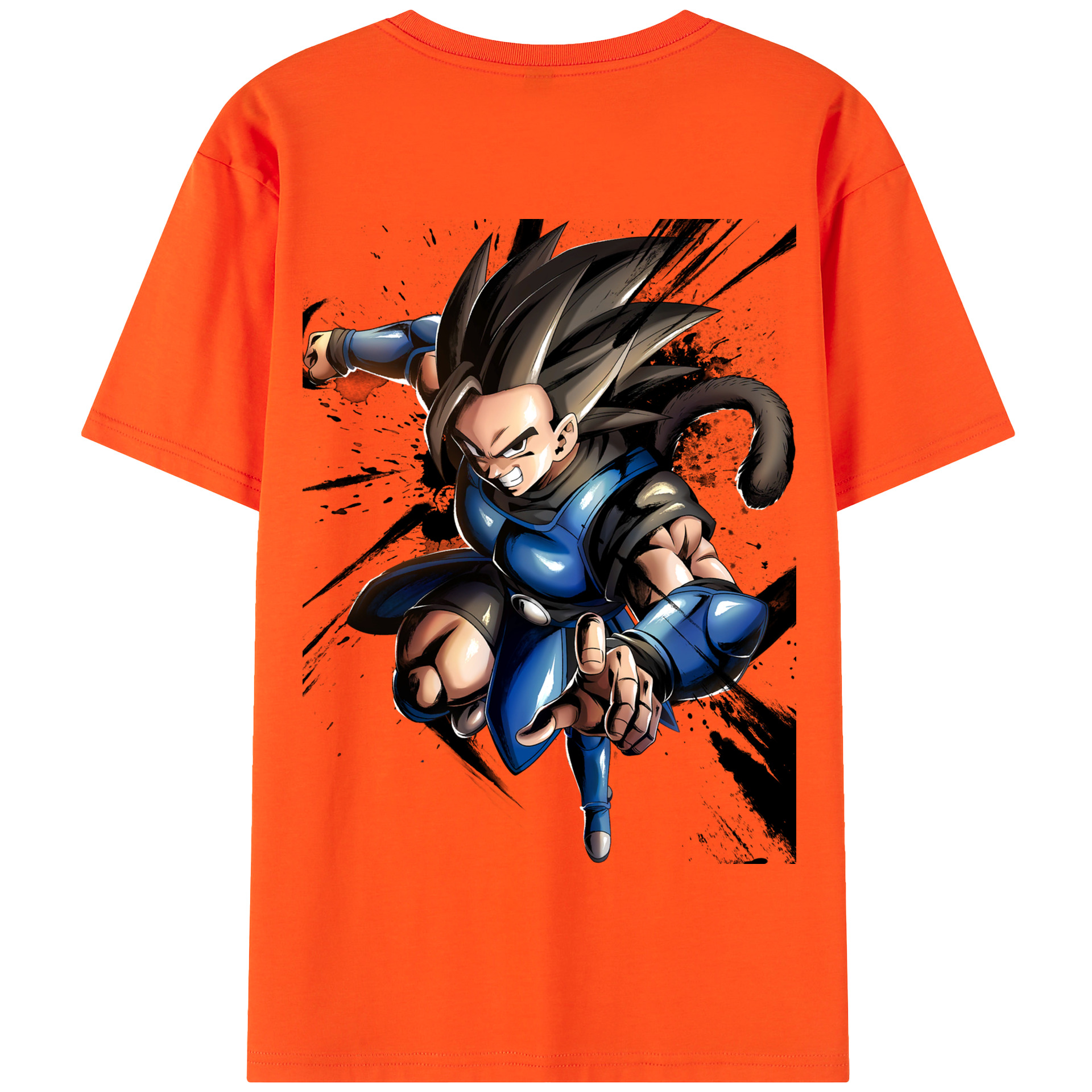 （画像用） ドラゴンボール ベジータ四世（Bejīta Yonsei）DRAGON BALL Vegeta IV 綿100％半袖Tシャツ（背面プリント）