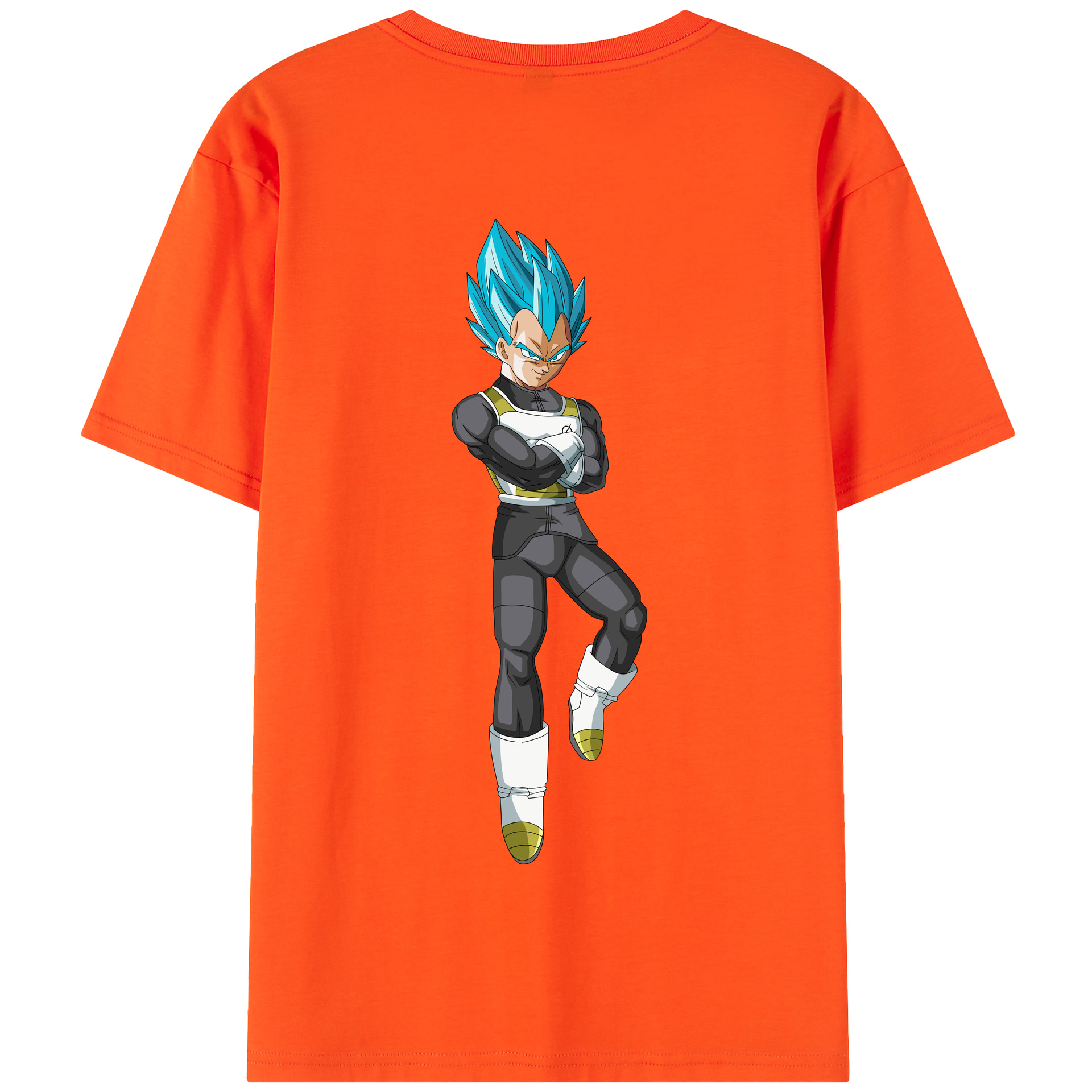 （画像用） ドラゴンボール ベジータ四世（Bejīta Yonsei）DRAGON BALL Vegeta IV 綿100％半袖Tシャツ（背面プリント）