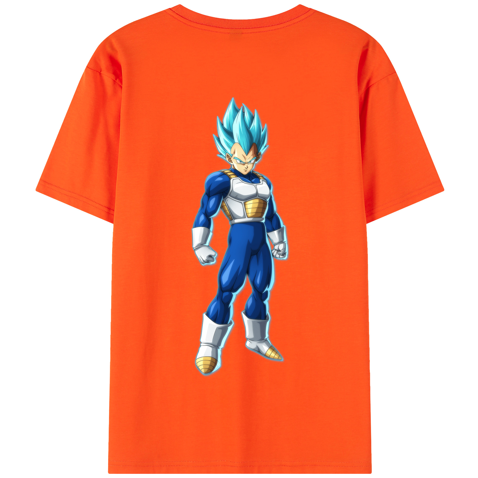 （画像用） ドラゴンボール ベジータ四世（Bejīta Yonsei）DRAGON BALL Vegeta IV 綿100％半袖Tシャツ（背面プリント）
