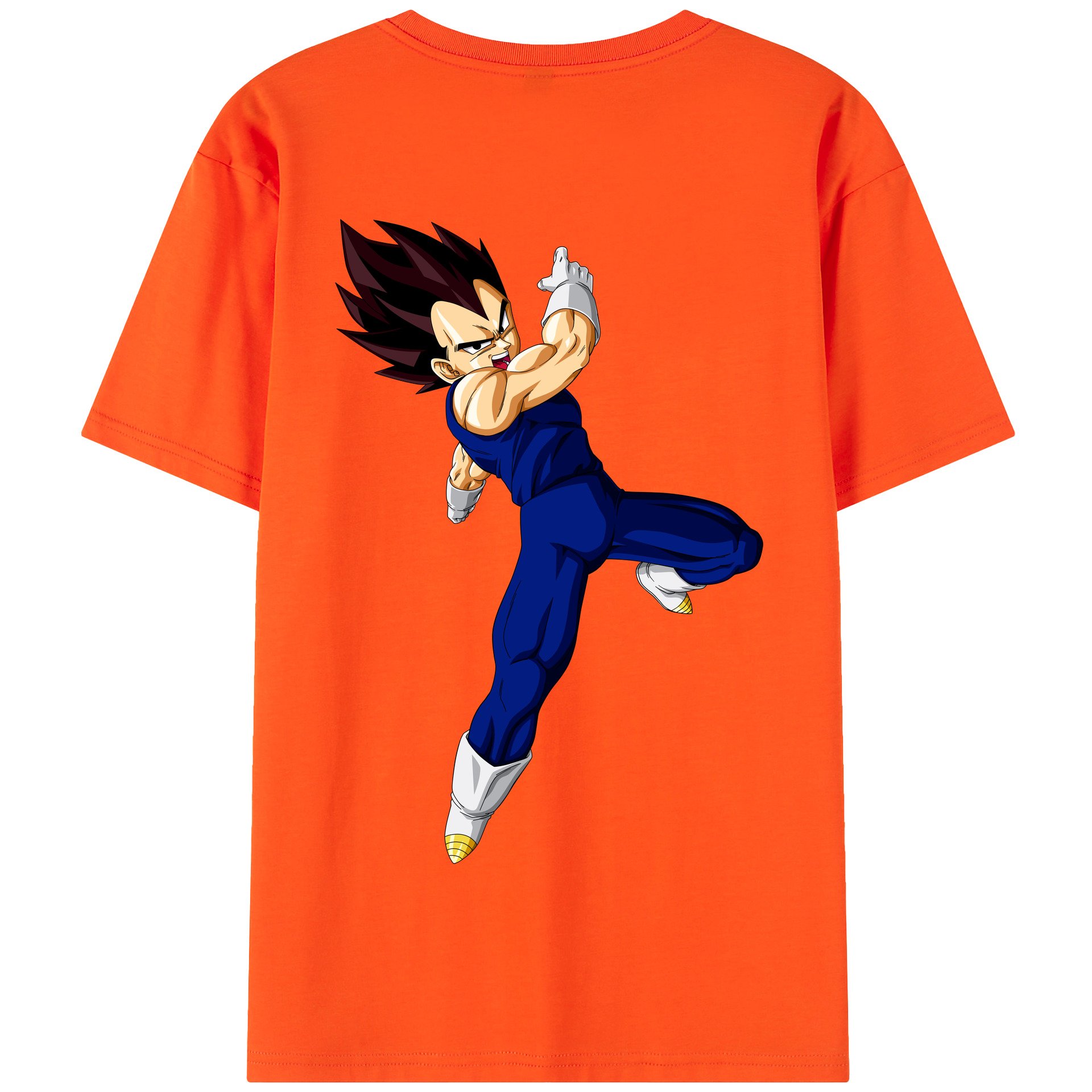 （画像用） ドラゴンボール ベジータ四世（Bejīta Yonsei）DRAGON BALL Vegeta IV 綿100％半袖Tシャツ（背面プリント）