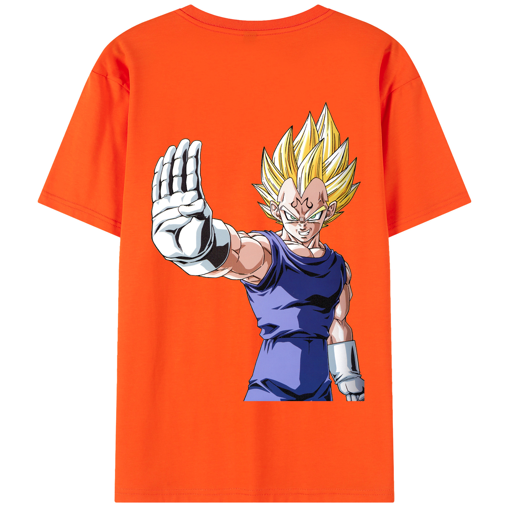（画像用） ドラゴンボール ベジータ四世（Bejīta Yonsei）DRAGON BALL Vegeta IV 綿100％半袖Tシャツ（背面プリント）