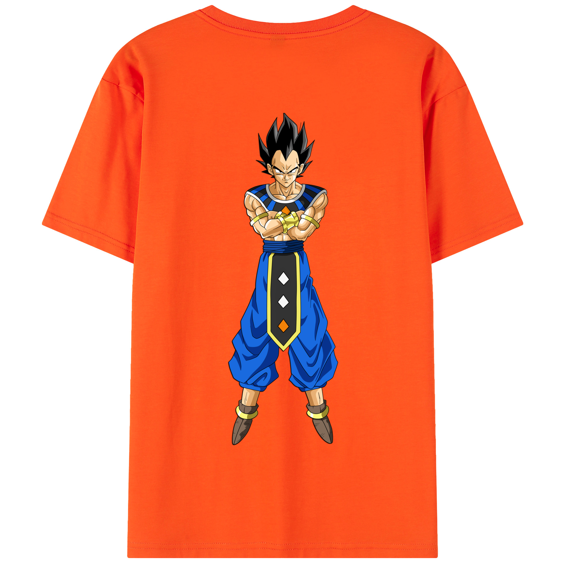 （画像用） ドラゴンボール ベジータ四世（Bejīta Yonsei）DRAGON BALL Vegeta IV 綿100％半袖Tシャツ（背面プリント）
