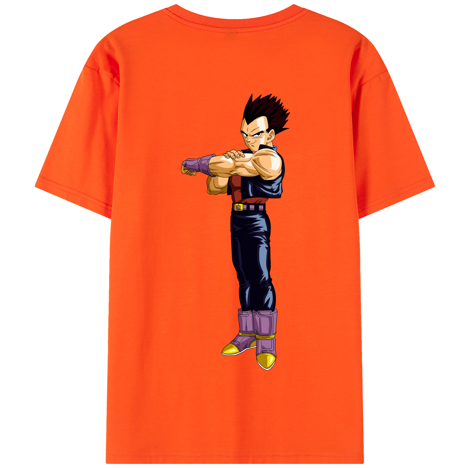 （画像用） ドラゴンボール ベジータ四世（Bejīta Yonsei）DRAGON BALL Vegeta IV 綿100％半袖Tシャツ（背面プリント）