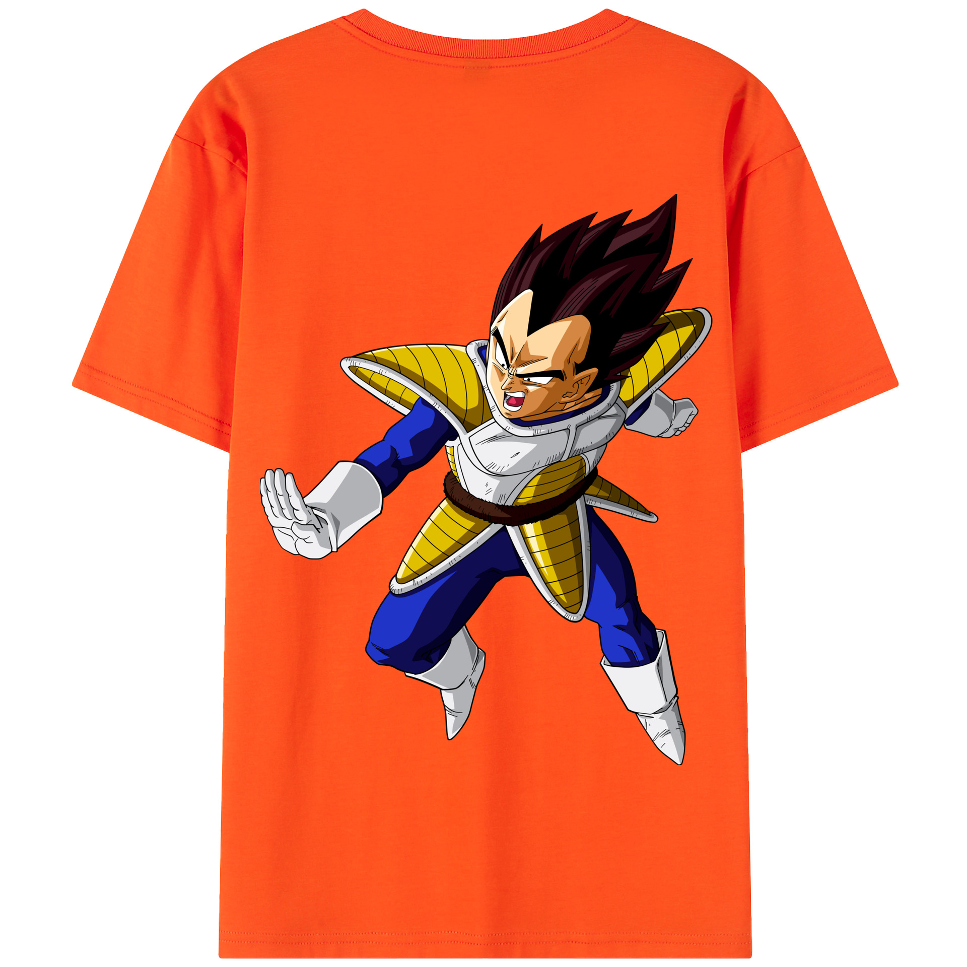 （画像用） ドラゴンボール ベジータ四世（Bejīta Yonsei）DRAGON BALL Vegeta IV 綿100％半袖Tシャツ（背面プリント）