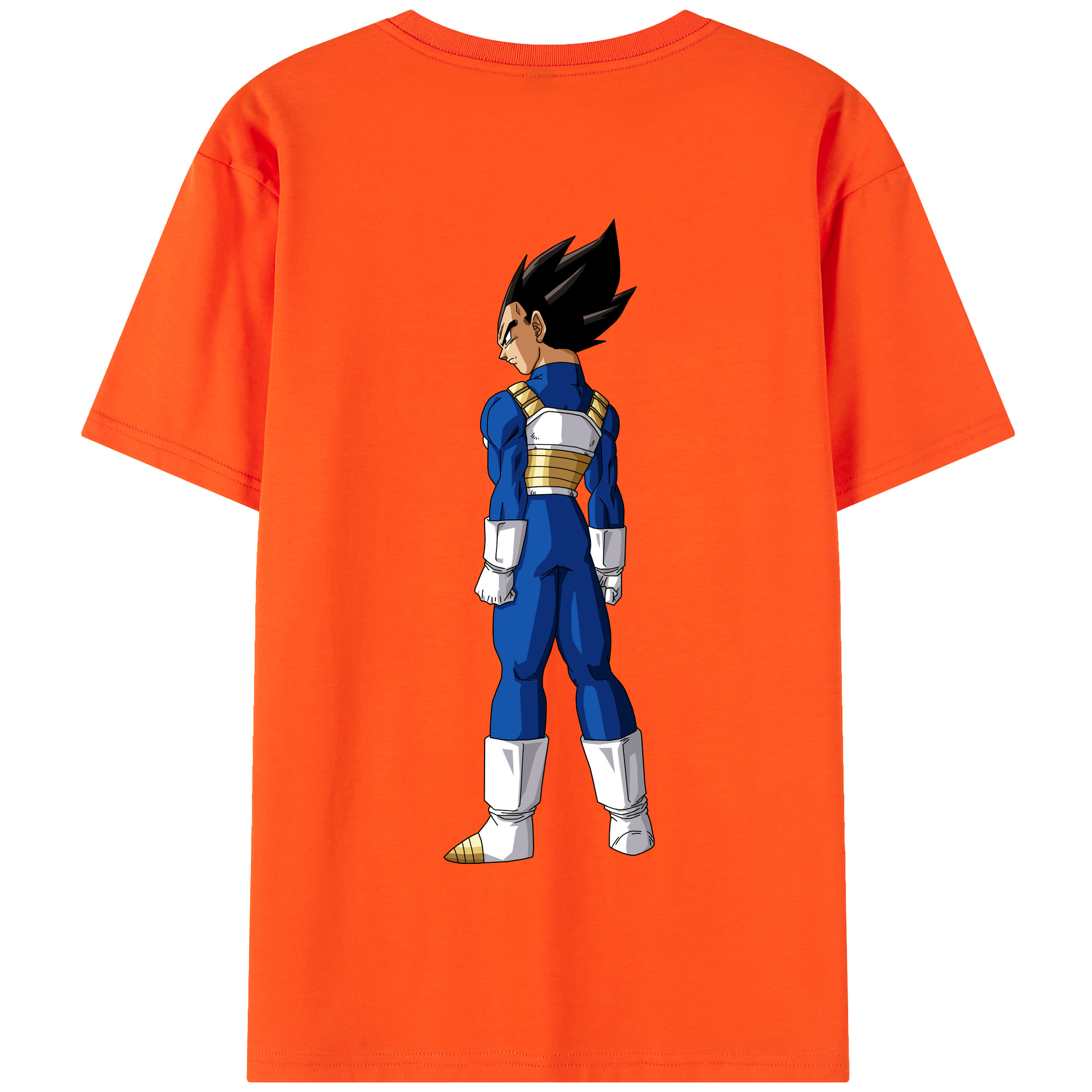 （画像用） ドラゴンボール ベジータ四世（Bejīta Yonsei）DRAGON BALL Vegeta IV 綿100％半袖Tシャツ（背面プリント）