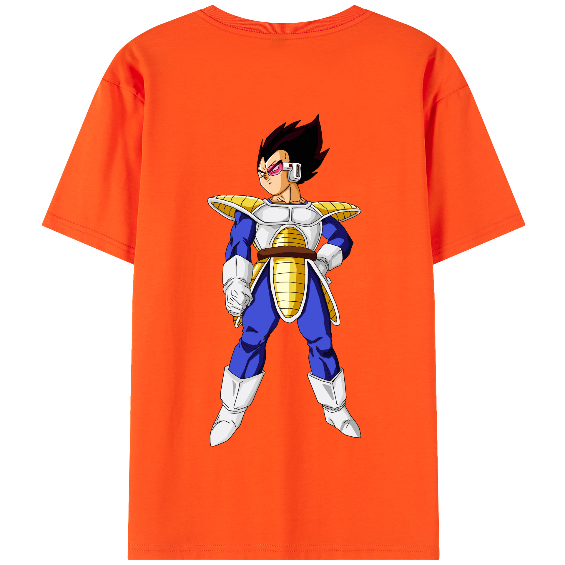 （画像用） ドラゴンボール ベジータ四世（Bejīta Yonsei）DRAGON BALL Vegeta IV 綿100％半袖Tシャツ（背面プリント）