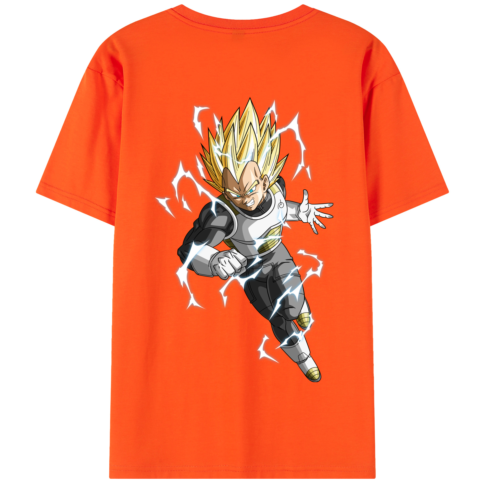 （画像用） ドラゴンボール ベジータ四世（Bejīta Yonsei）DRAGON BALL Vegeta IV 綿100％半袖Tシャツ（背面プリント）