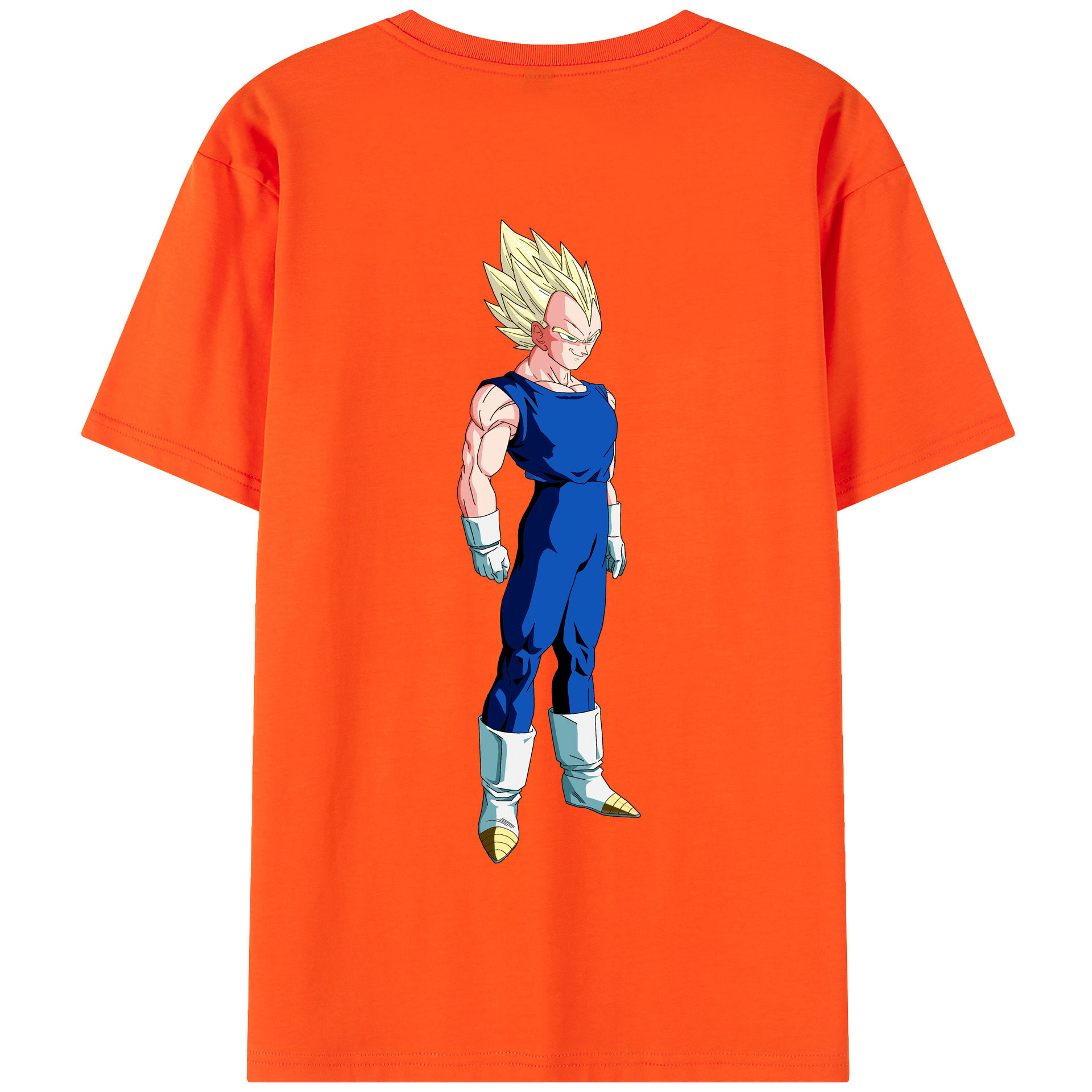 （画像用） ドラゴンボール ベジータ四世（Bejīta Yonsei）DRAGON BALL Vegeta IV 綿100％半袖Tシャツ（背面プリント）