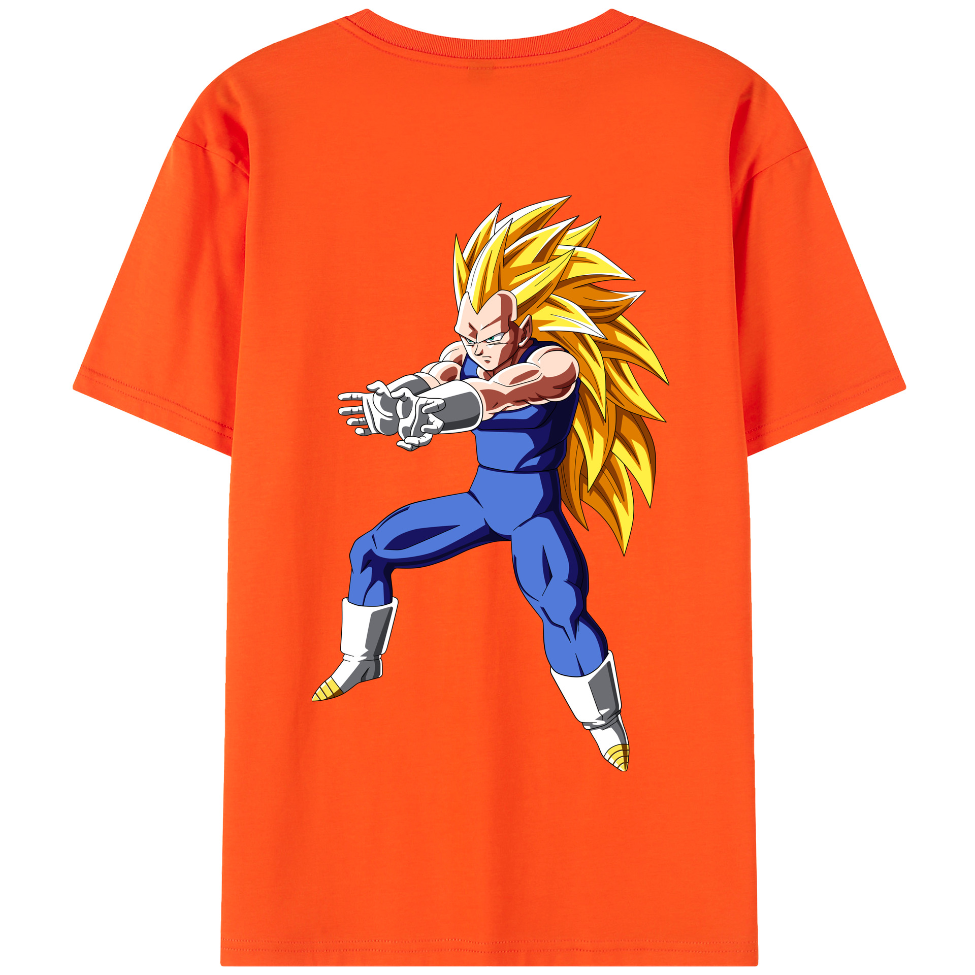 （画像用） ドラゴンボール ベジータ四世（Bejīta Yonsei）DRAGON BALL Vegeta IV 綿100％半袖Tシャツ（背面プリント）