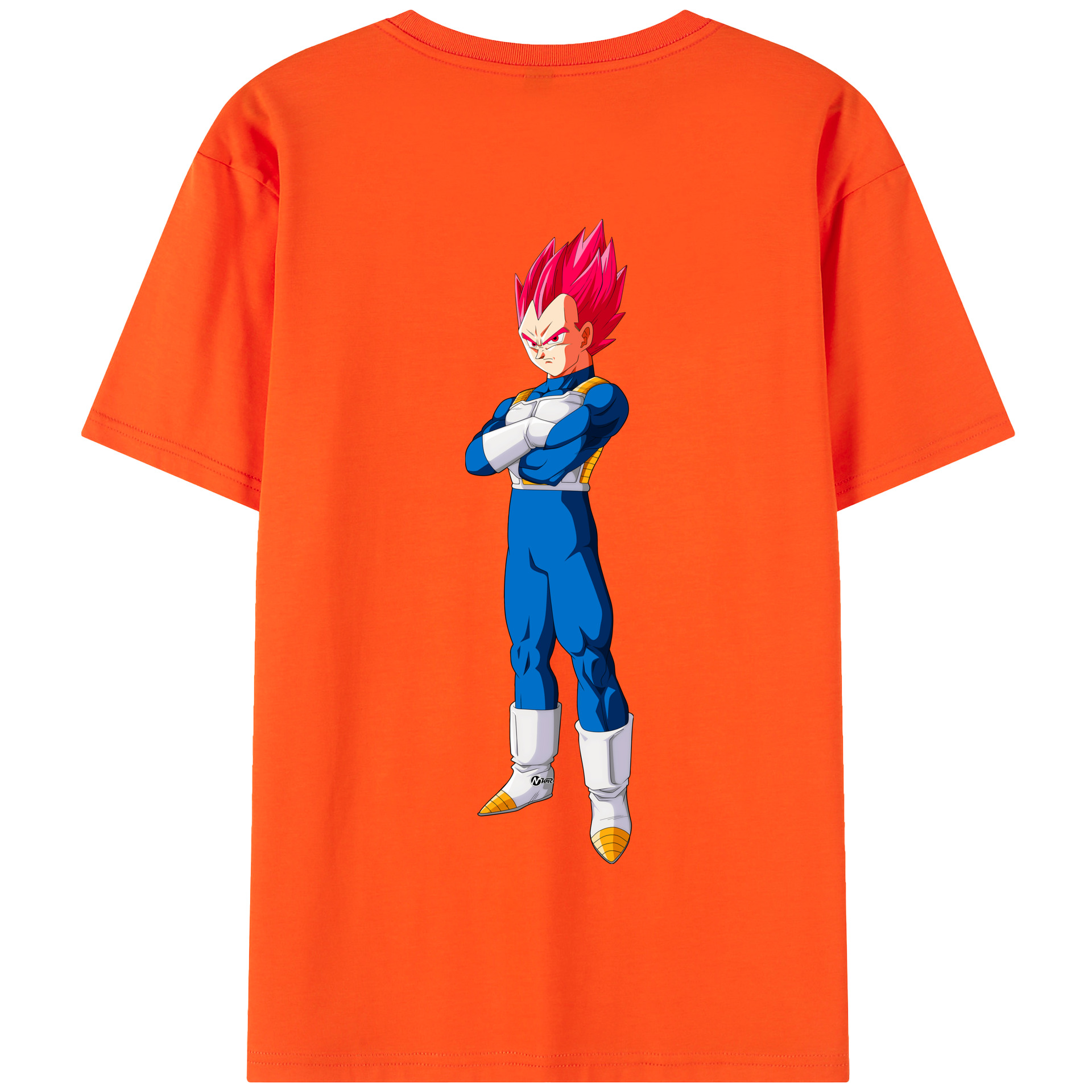 （画像用） ドラゴンボール ベジータ四世（Bejīta Yonsei）DRAGON BALL Vegeta IV 綿100％半袖Tシャツ（背面プリント）