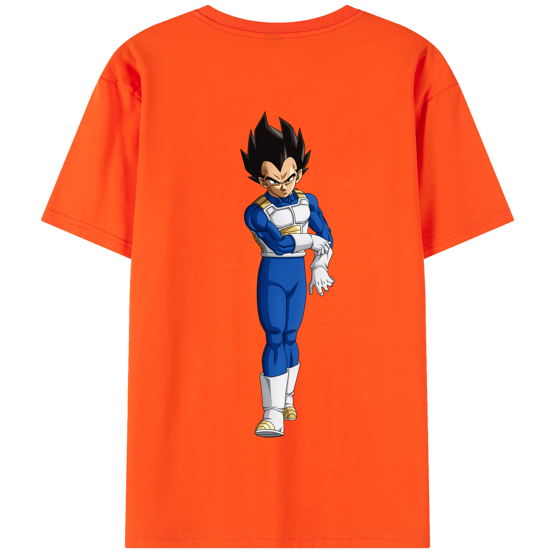 （画像用） ドラゴンボール ベジータ四世（Bejīta Yonsei）DRAGON BALL Vegeta IV 綿100％半袖Tシャツ（背面プリント）