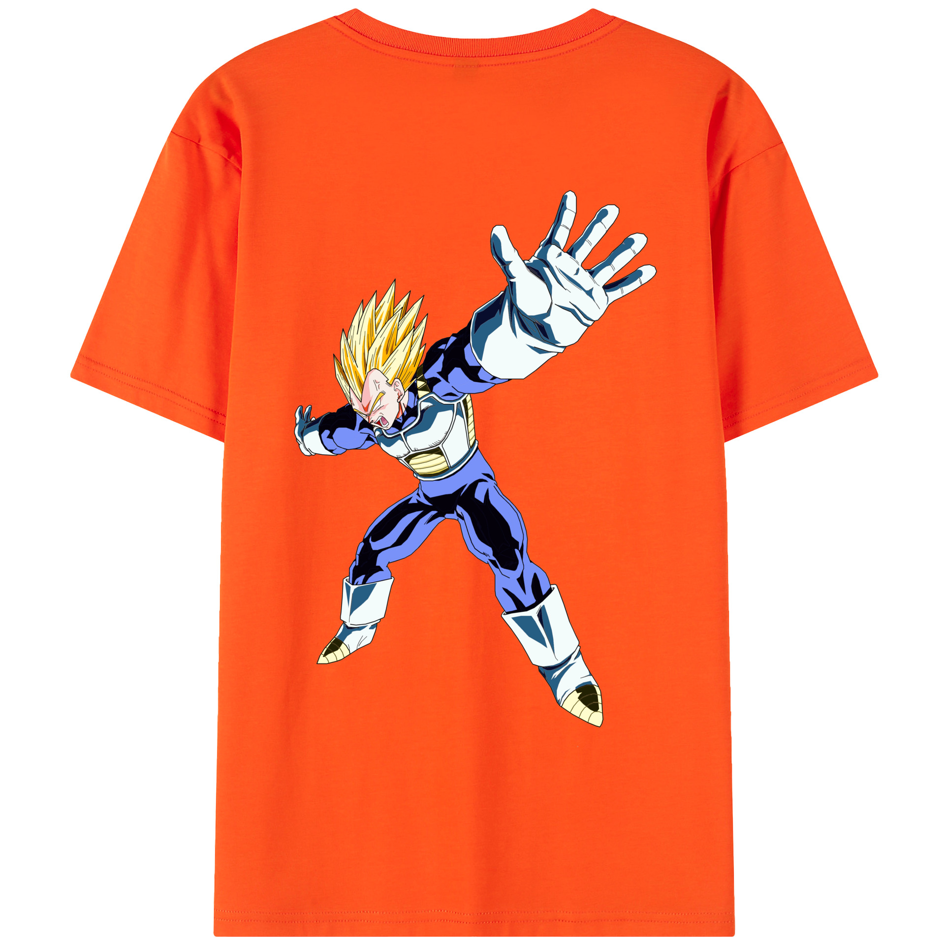 （画像用） ドラゴンボール ベジータ四世（Bejīta Yonsei）DRAGON BALL Vegeta IV 綿100％半袖Tシャツ（背面プリント）