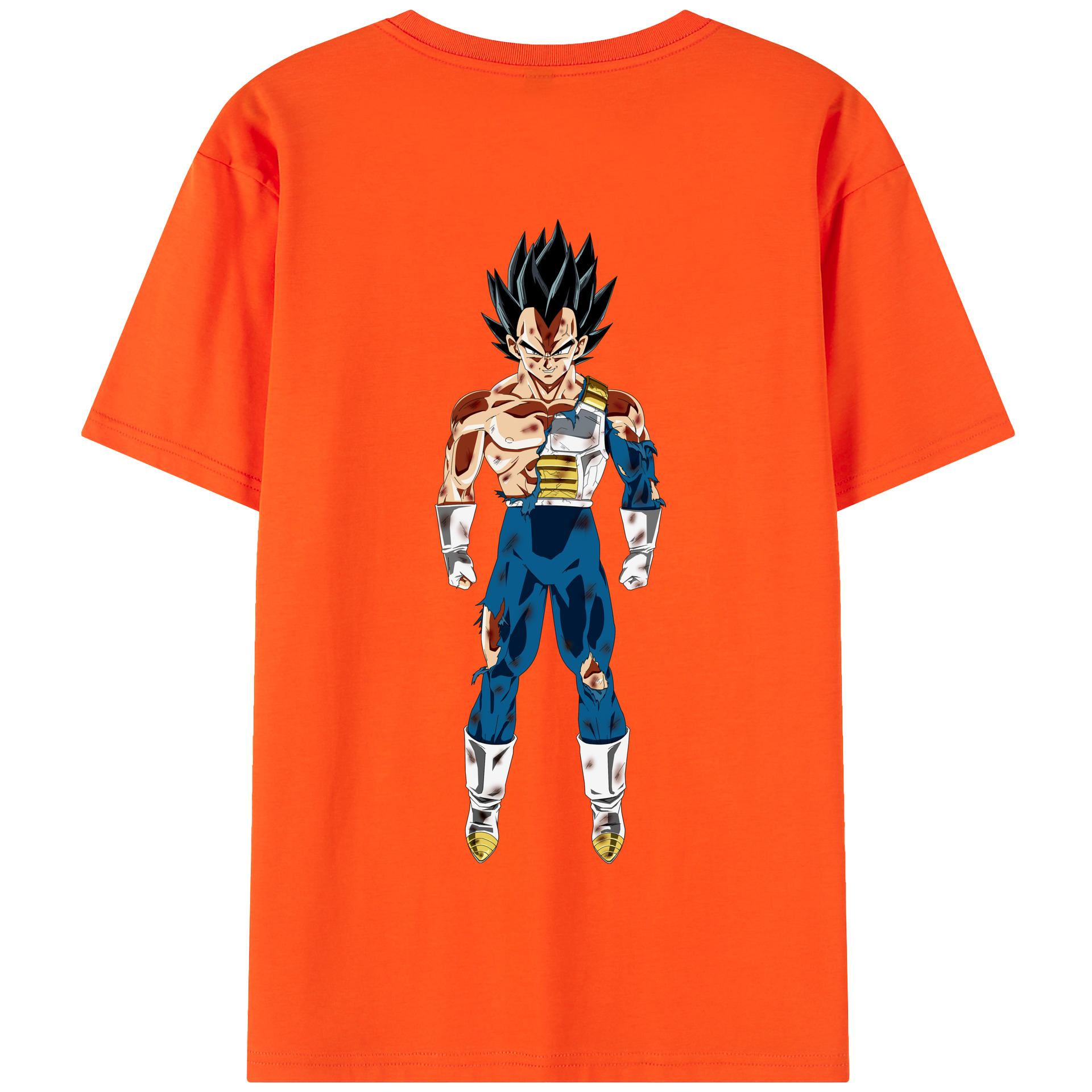 （画像用） ドラゴンボール ベジータ四世（Bejīta Yonsei）DRAGON BALL Vegeta IV 綿100％半袖Tシャツ（背面プリント）