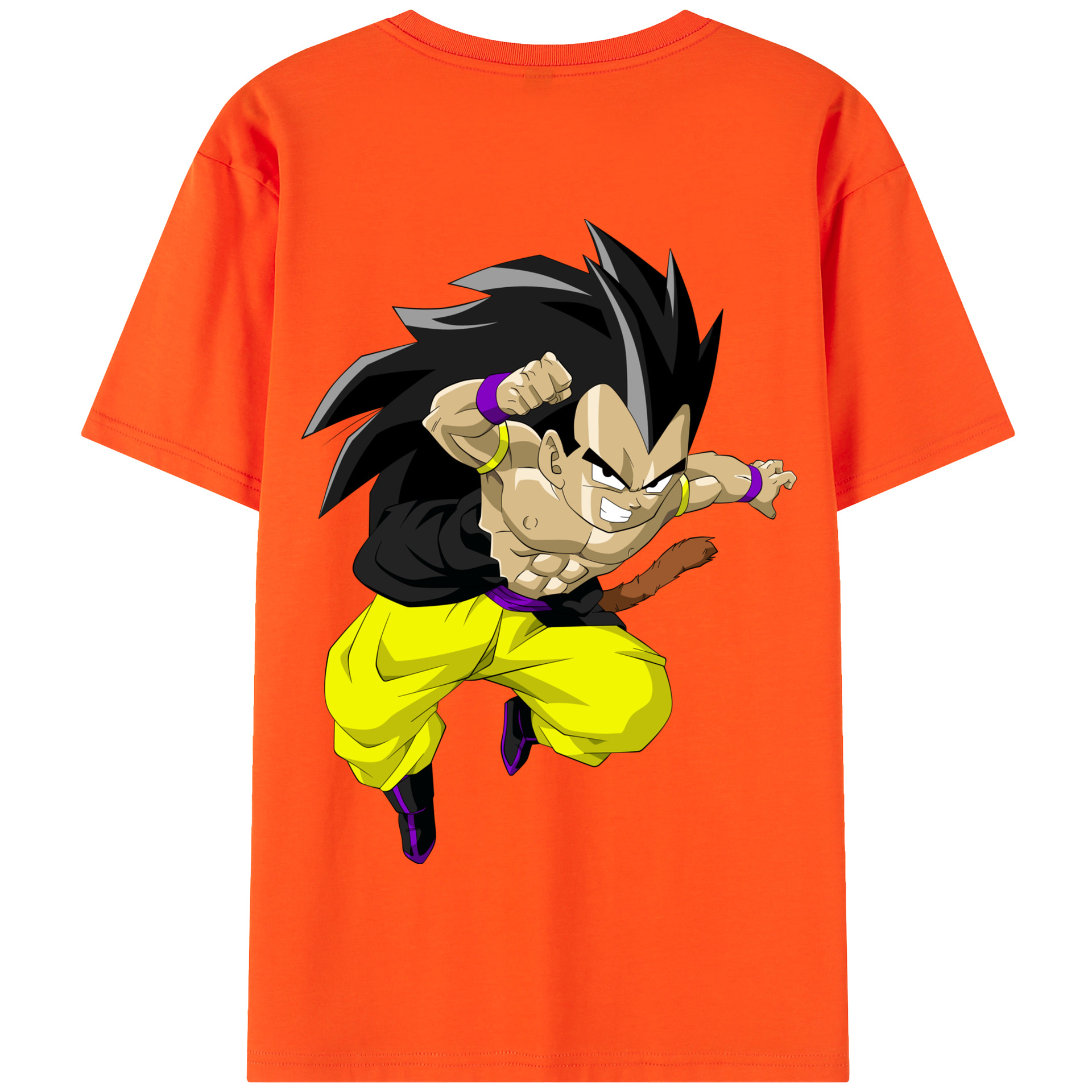 （画像用） ドラゴンボール ベジータ四世（Bejīta Yonsei）DRAGON BALL Vegeta IV 綿100％半袖Tシャツ（背面プリント）