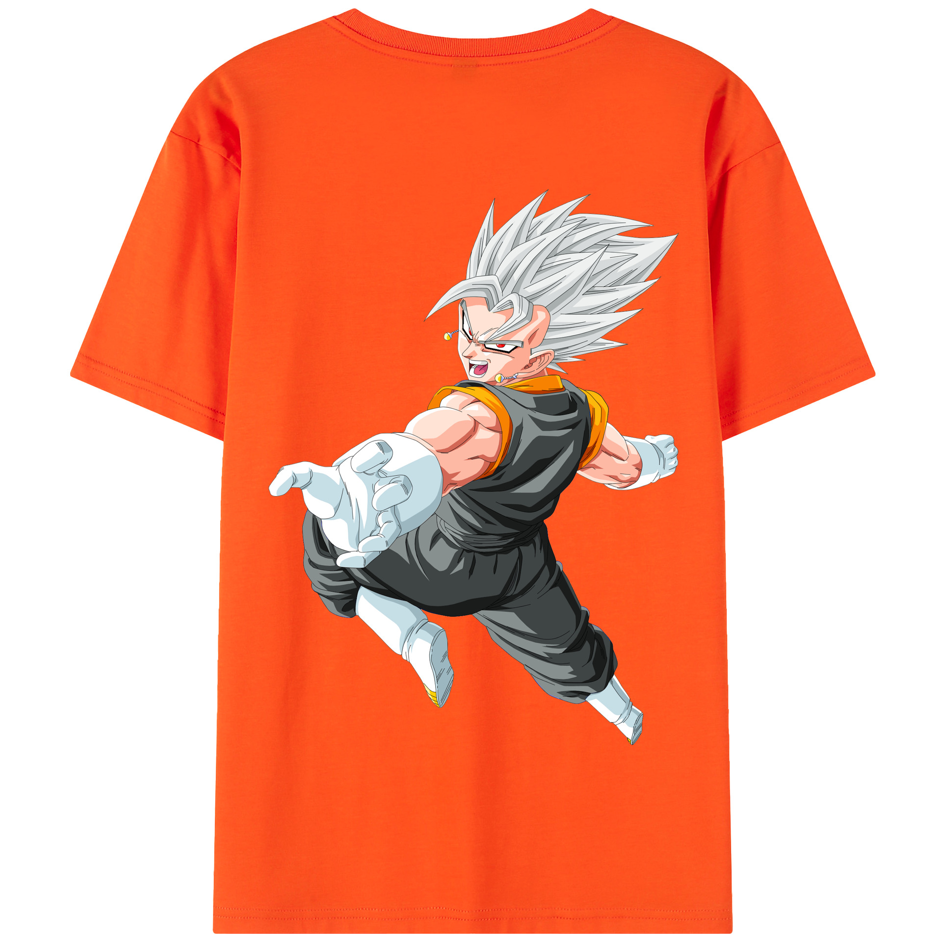 （画像用） ドラゴンボール ベジータ四世（Bejīta Yonsei）DRAGON BALL Vegeta IV 綿100％半袖Tシャツ（背面プリント）