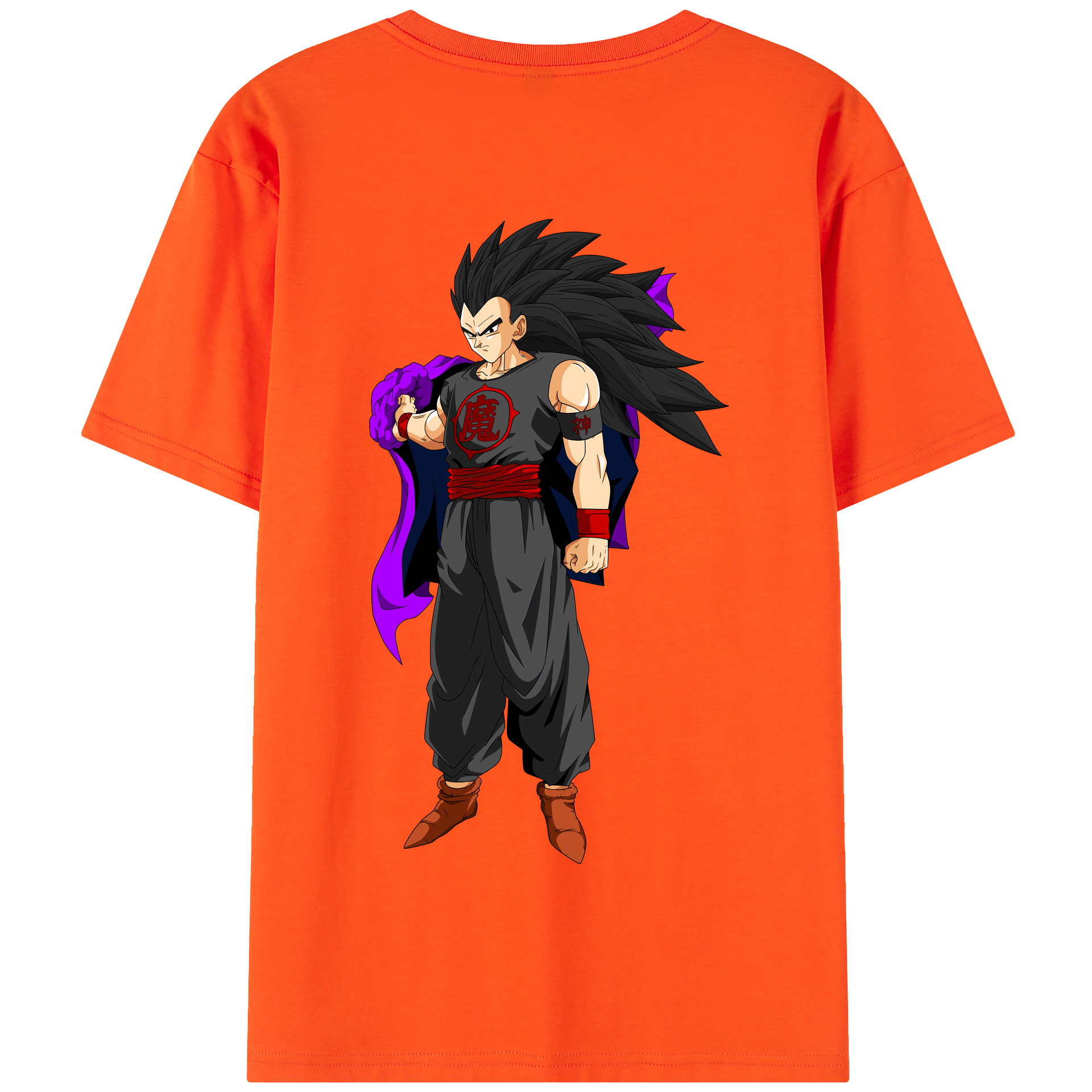 （画像用） ドラゴンボール ベジータ四世（Bejīta Yonsei）DRAGON BALL Vegeta IV 綿100％半袖Tシャツ（背面プリント）