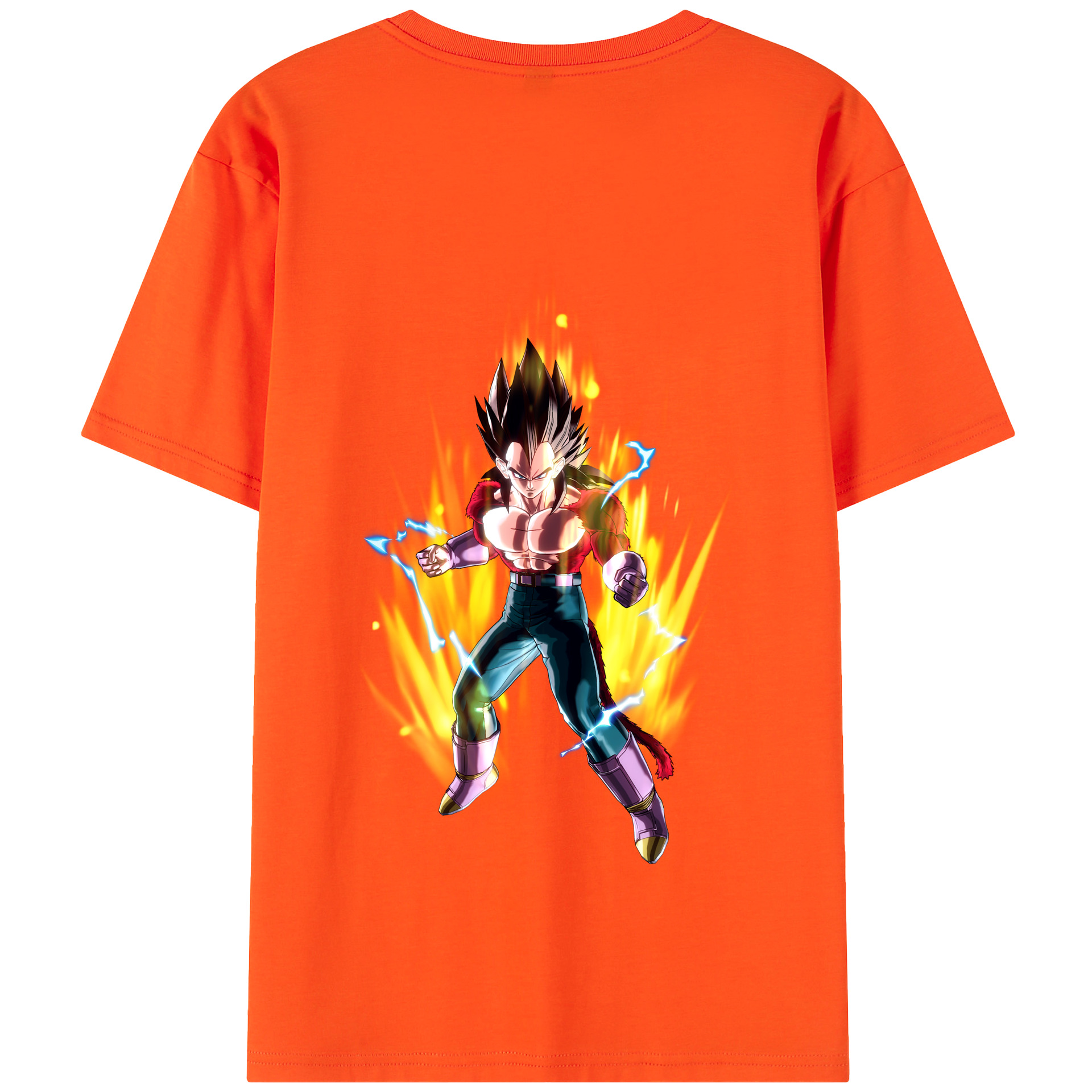 （画像用） ドラゴンボール ベジータ四世（Bejīta Yonsei）DRAGON BALL Vegeta IV 綿100％半袖Tシャツ（背面プリント）