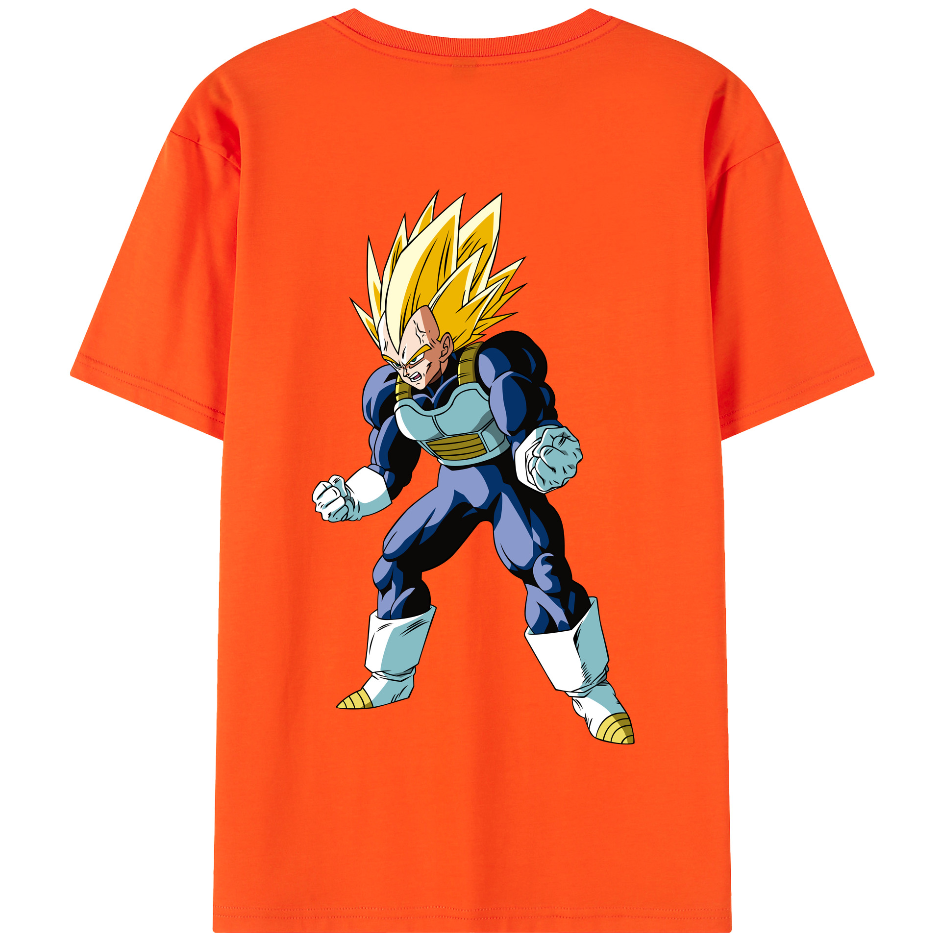 （画像用） ドラゴンボール ベジータ四世（Bejīta Yonsei）DRAGON BALL Vegeta IV 綿100％半袖Tシャツ（背面プリント）