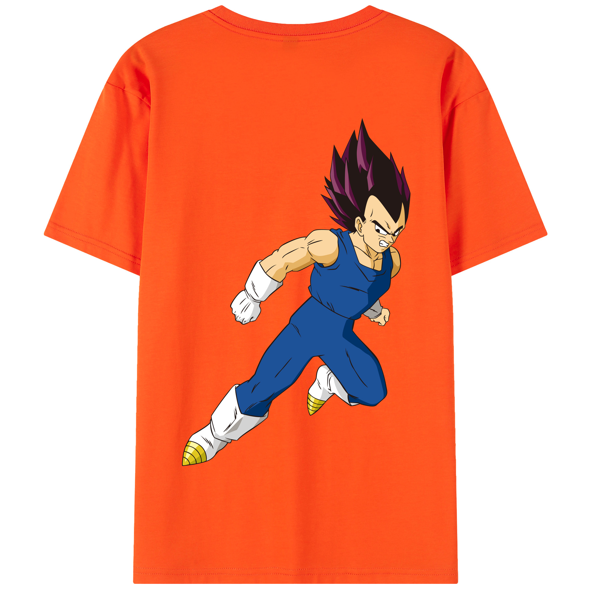 （画像用） ドラゴンボール ベジータ四世（Bejīta Yonsei）DRAGON BALL Vegeta IV 綿100％半袖Tシャツ（背面プリント）
