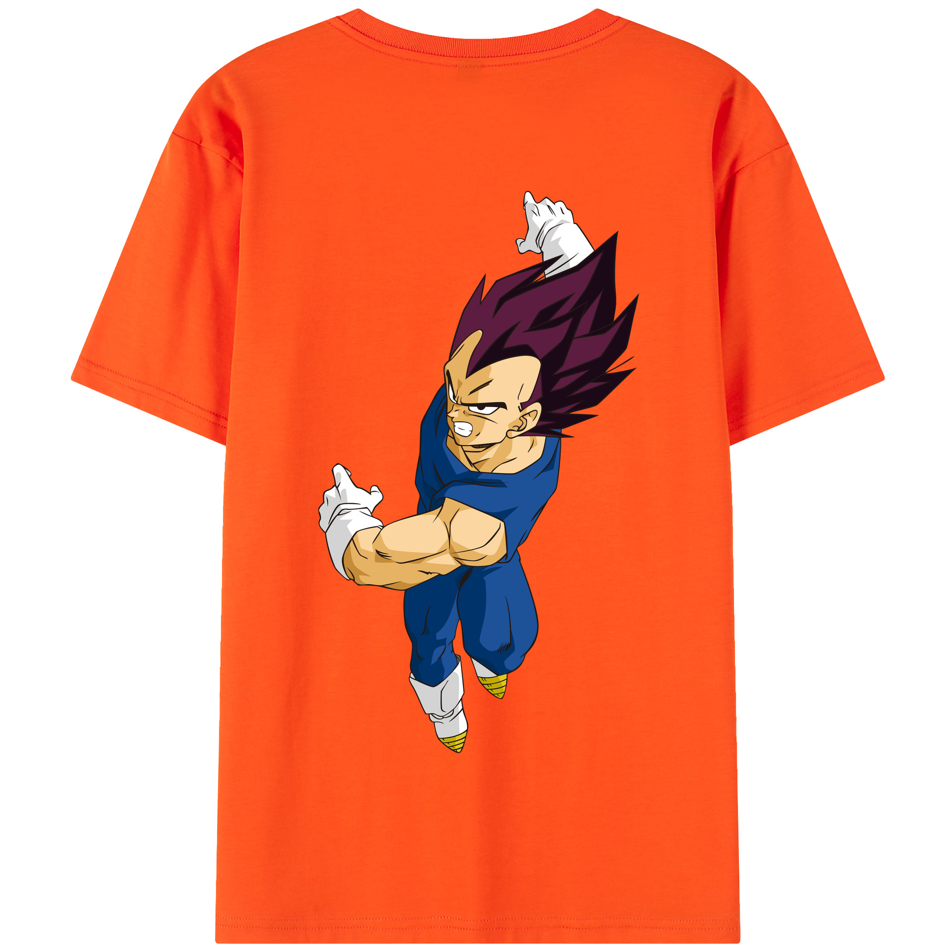 （画像用） ドラゴンボール ベジータ四世（Bejīta Yonsei）DRAGON BALL Vegeta IV 綿100％半袖Tシャツ（背面プリント）