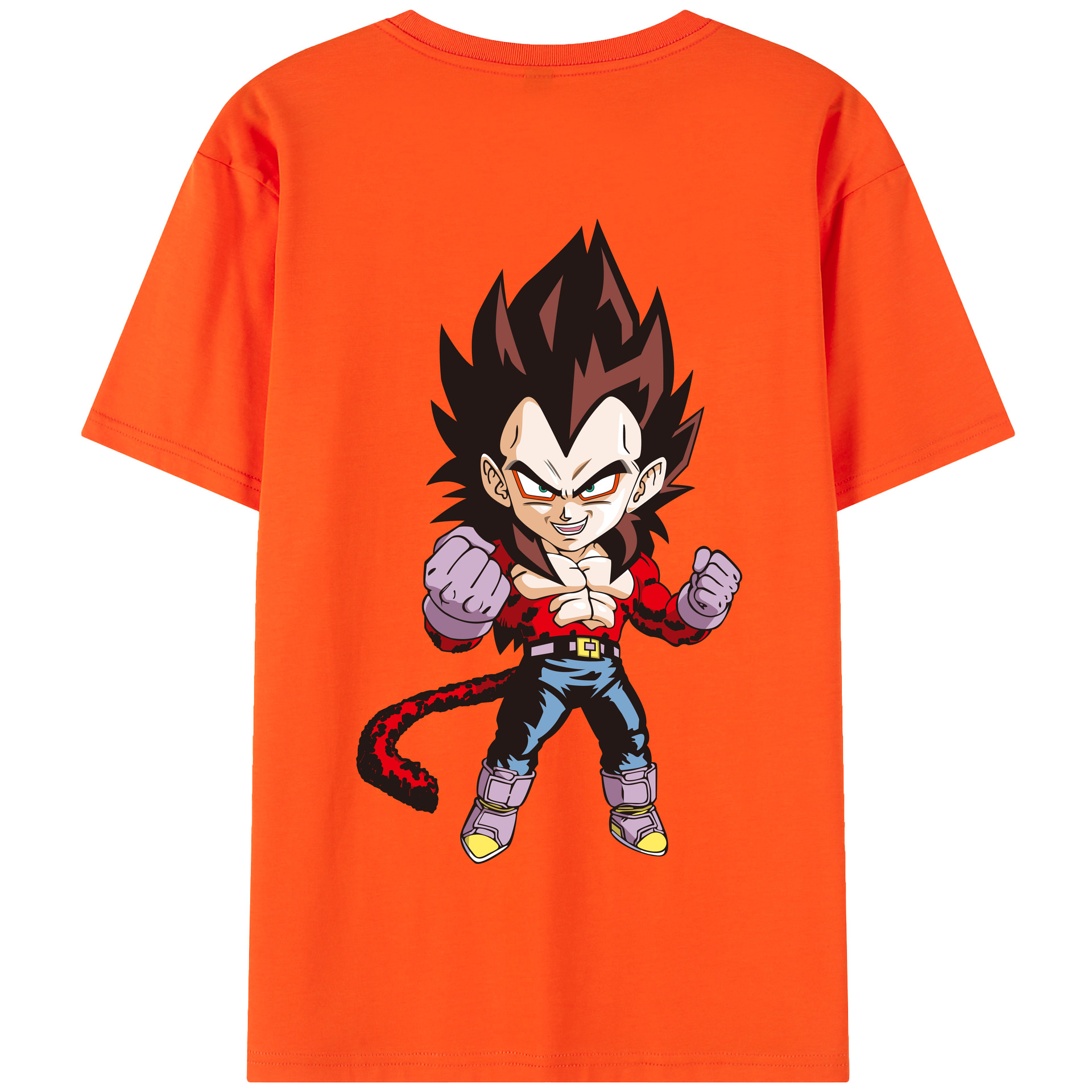 （画像用） ドラゴンボール ベジータ四世（Bejīta Yonsei）DRAGON BALL Vegeta IV 綿100％半袖Tシャツ（背面プリント）