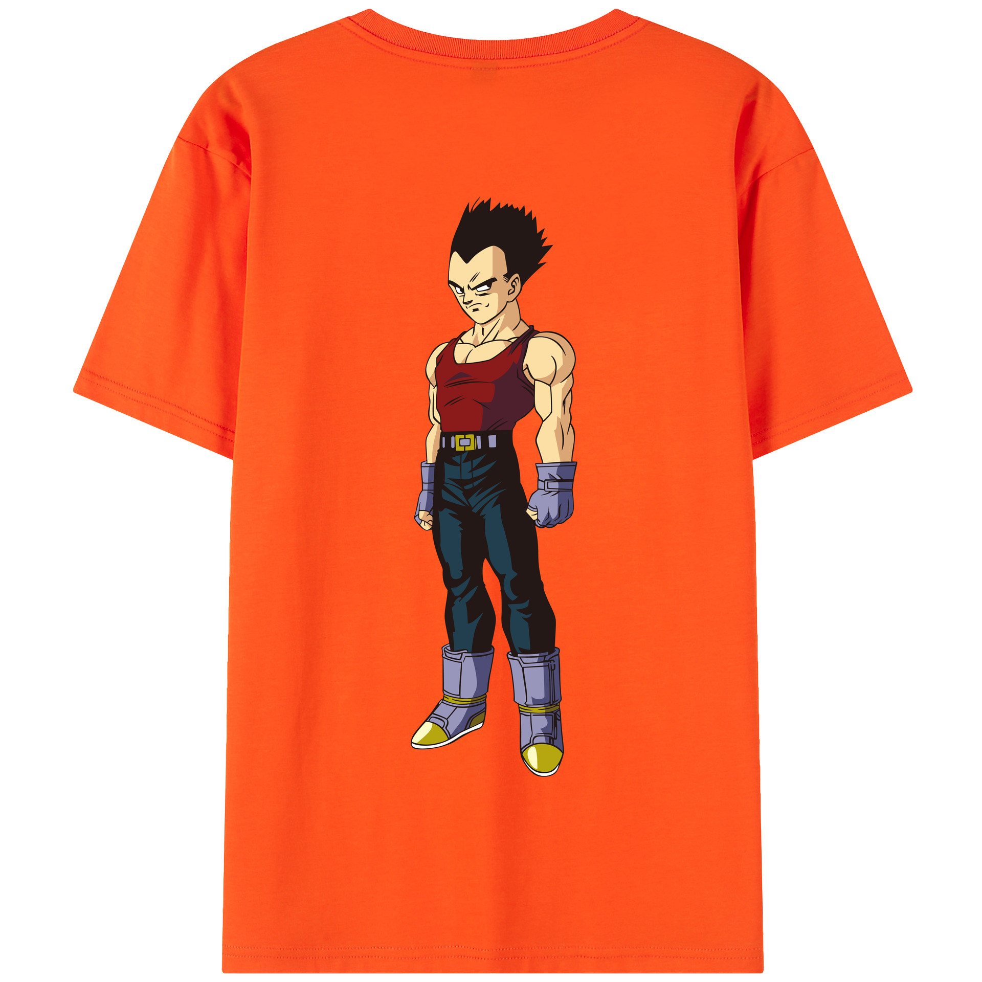 （画像用） ドラゴンボール ベジータ四世（Bejīta Yonsei）DRAGON BALL Vegeta IV 綿100％半袖Tシャツ（背面プリント）