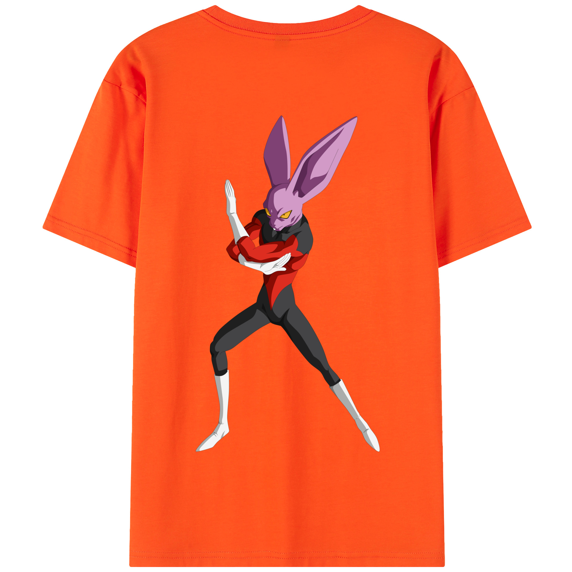 （画像用） ドラゴンボール ビルス 破壊神ビルス DRAGON BALL Beerus Birusu 綿100％半袖Tシャツ（背面プリント）