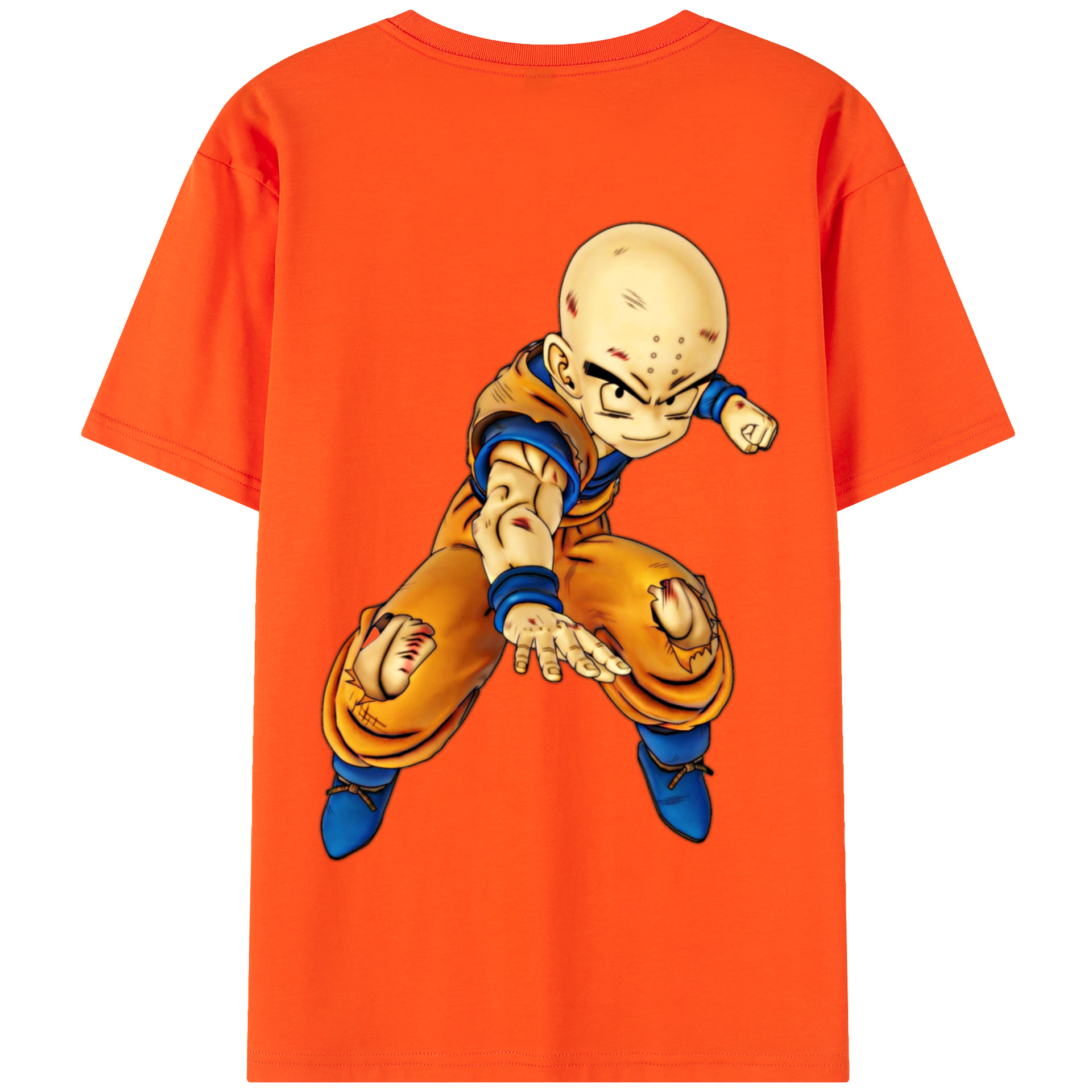 （画像用） ドラゴンボール クリリン DRAGON BALL krillin 綿100％半袖Tシャツ（背面プリント）