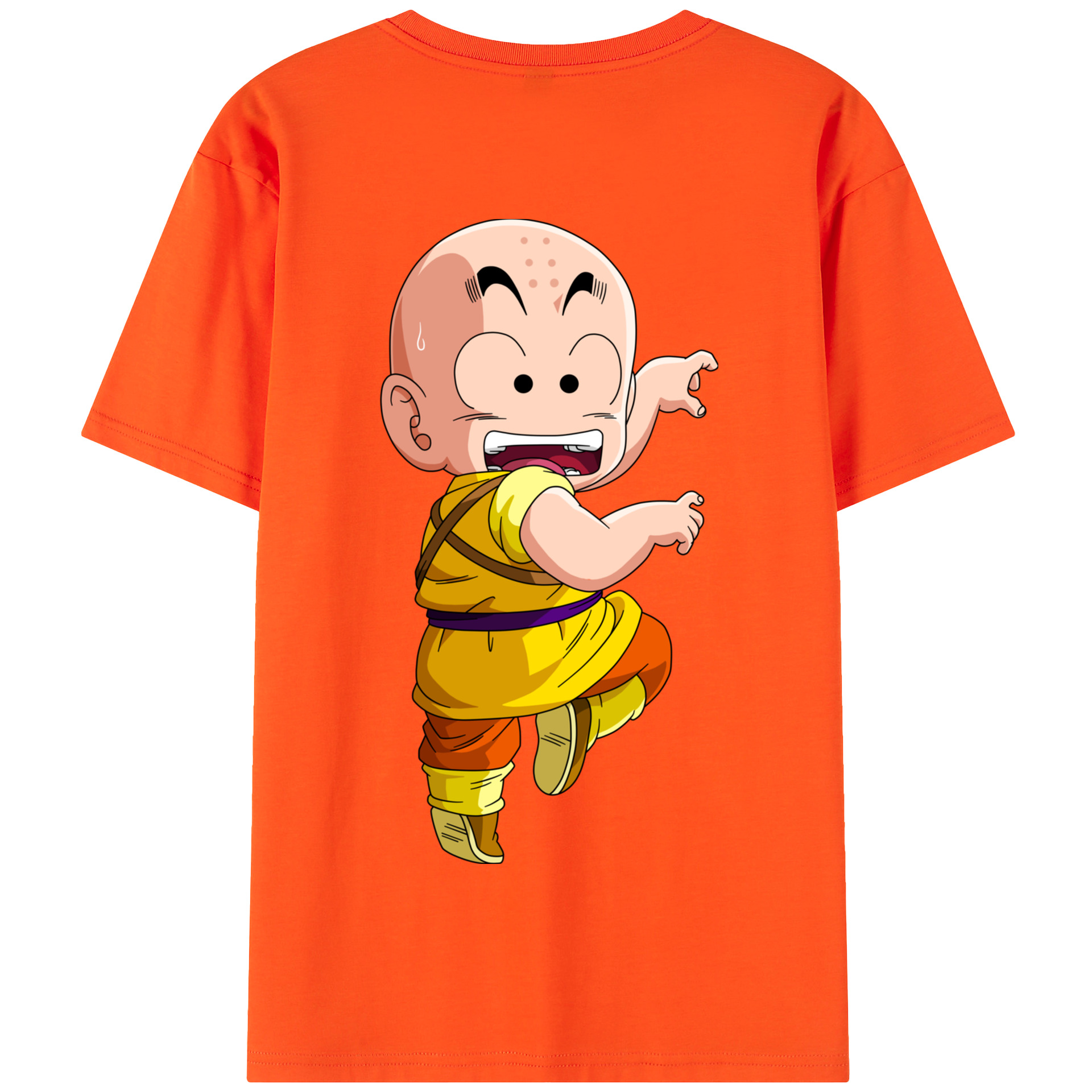 （画像用） ドラゴンボール クリリン DRAGON BALL krillin 綿100％半袖Tシャツ（背面プリント）