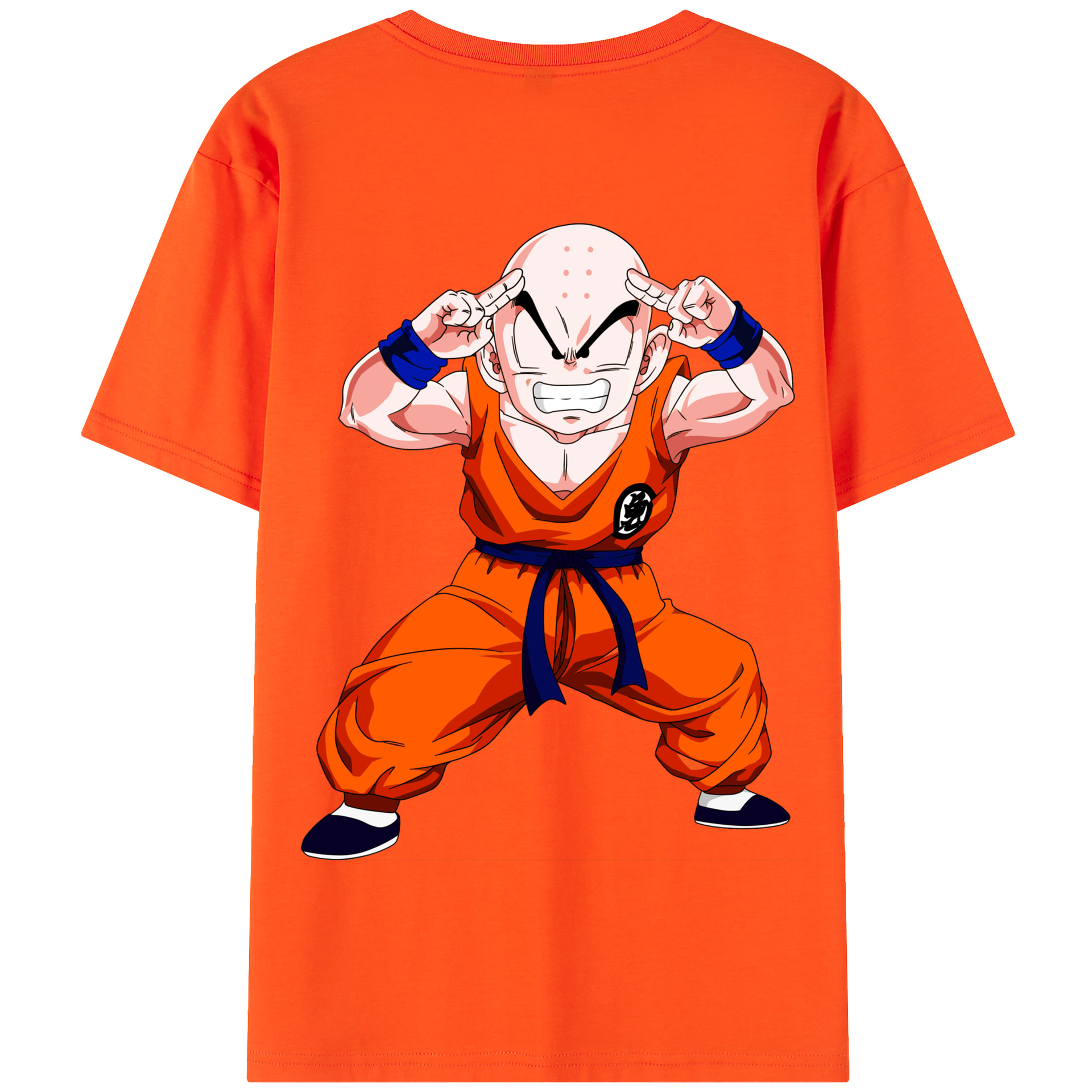 （画像用） ドラゴンボール クリリン DRAGON BALL krillin 綿100％半袖Tシャツ（背面プリント）