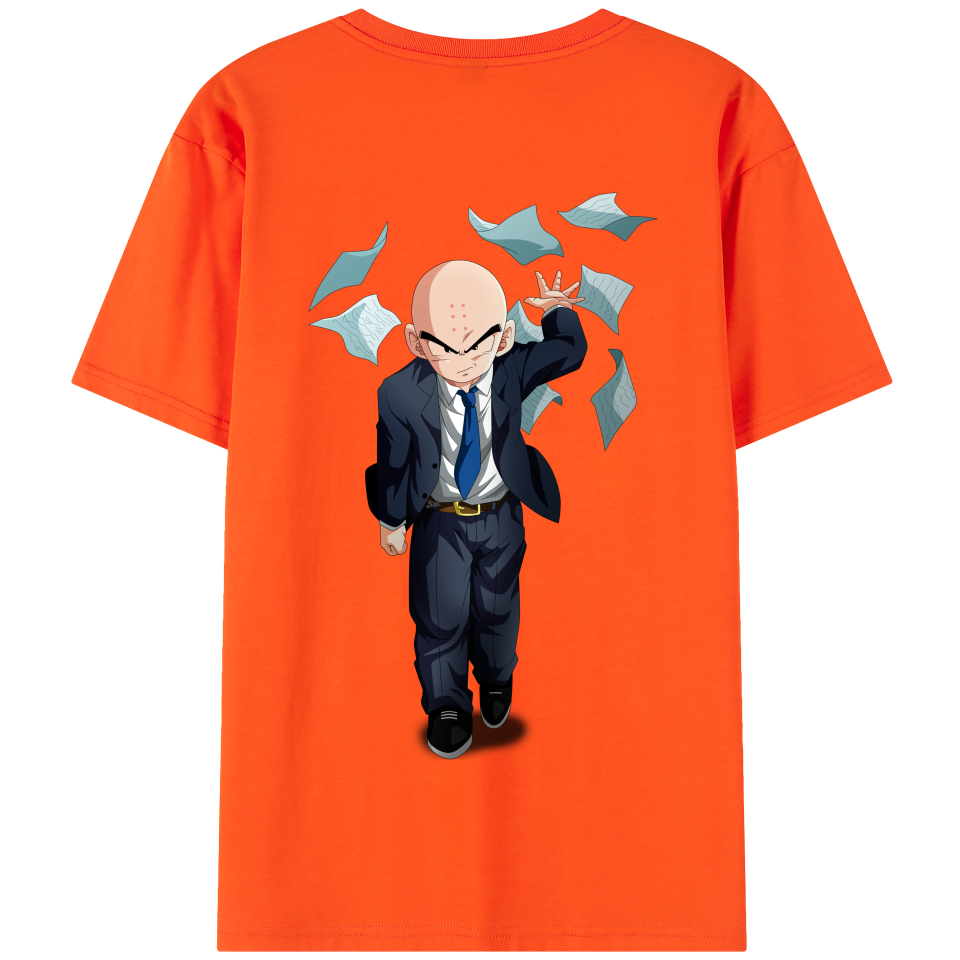 （画像用） ドラゴンボール クリリン DRAGON BALL krillin 綿100％半袖Tシャツ（背面プリント）