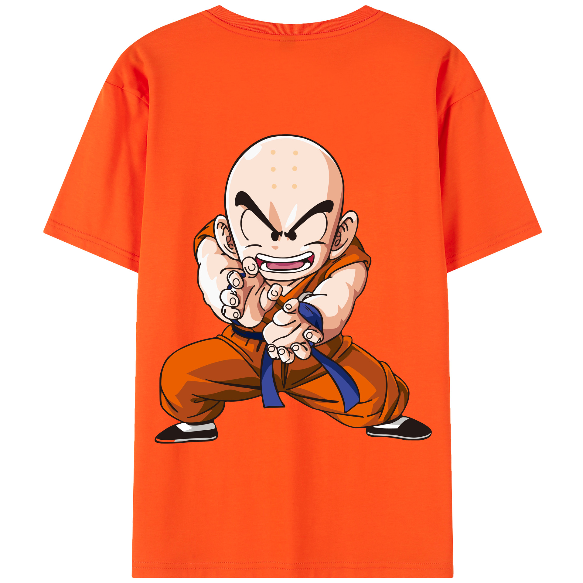 （画像用） ドラゴンボール クリリン DRAGON BALL krillin 綿100％半袖Tシャツ（背面プリント）