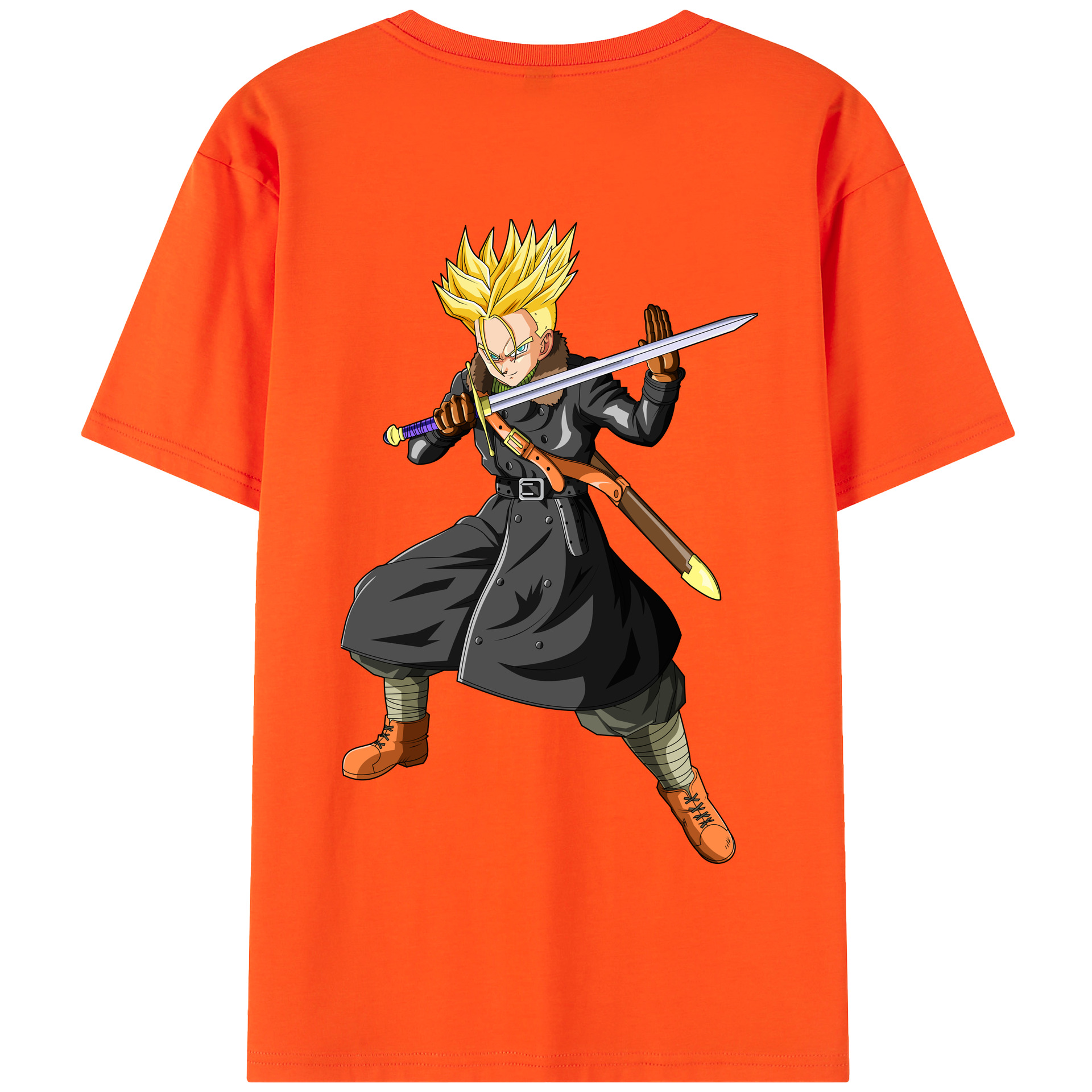 （画像用） ドラゴンボール トランクス（Torankusu）DRAGON BALL Trunks 綿100％半袖Tシャツ（背面プリント）