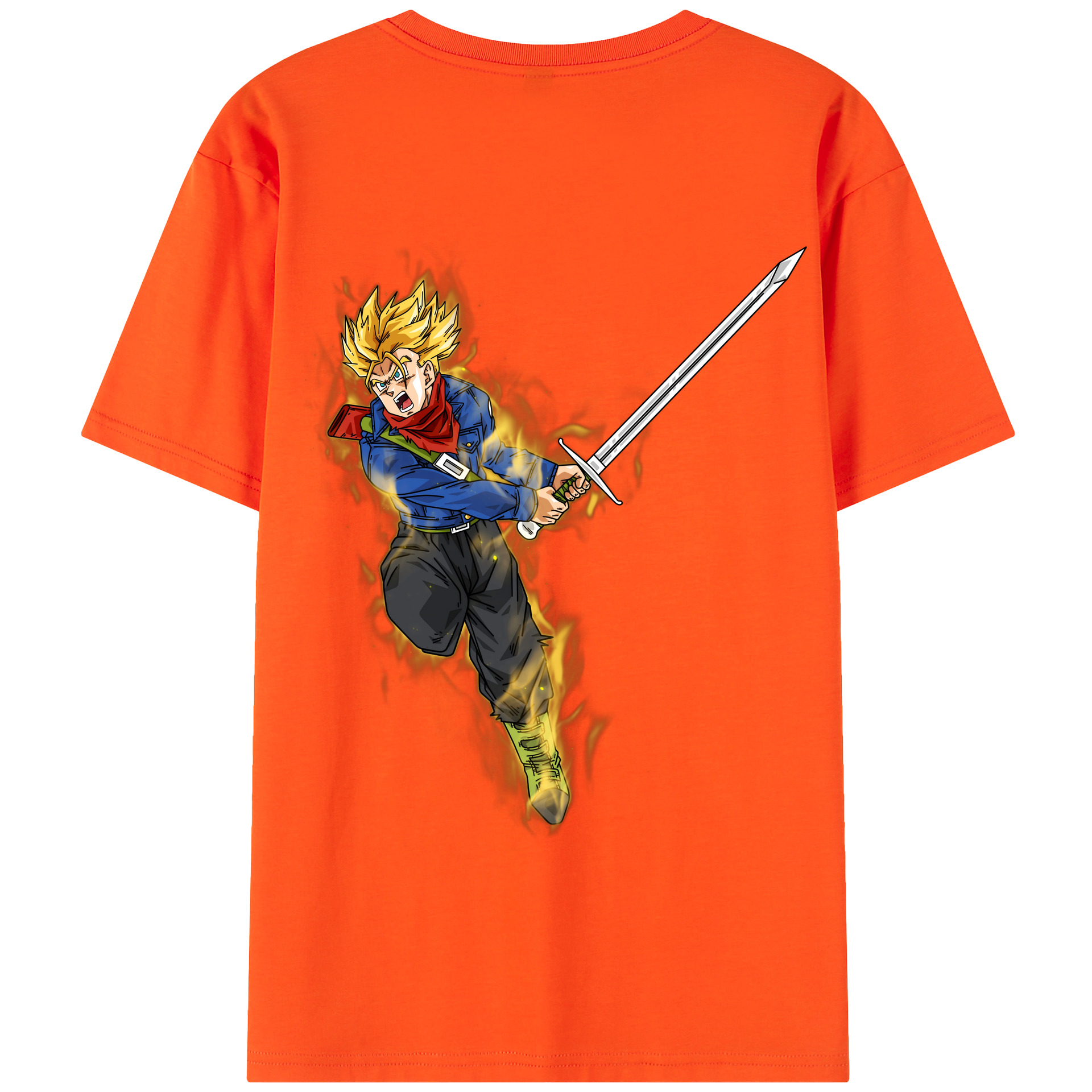 （画像用） ドラゴンボール トランクス（Torankusu）DRAGON BALL Trunks 綿100％半袖Tシャツ（背面プリント）
