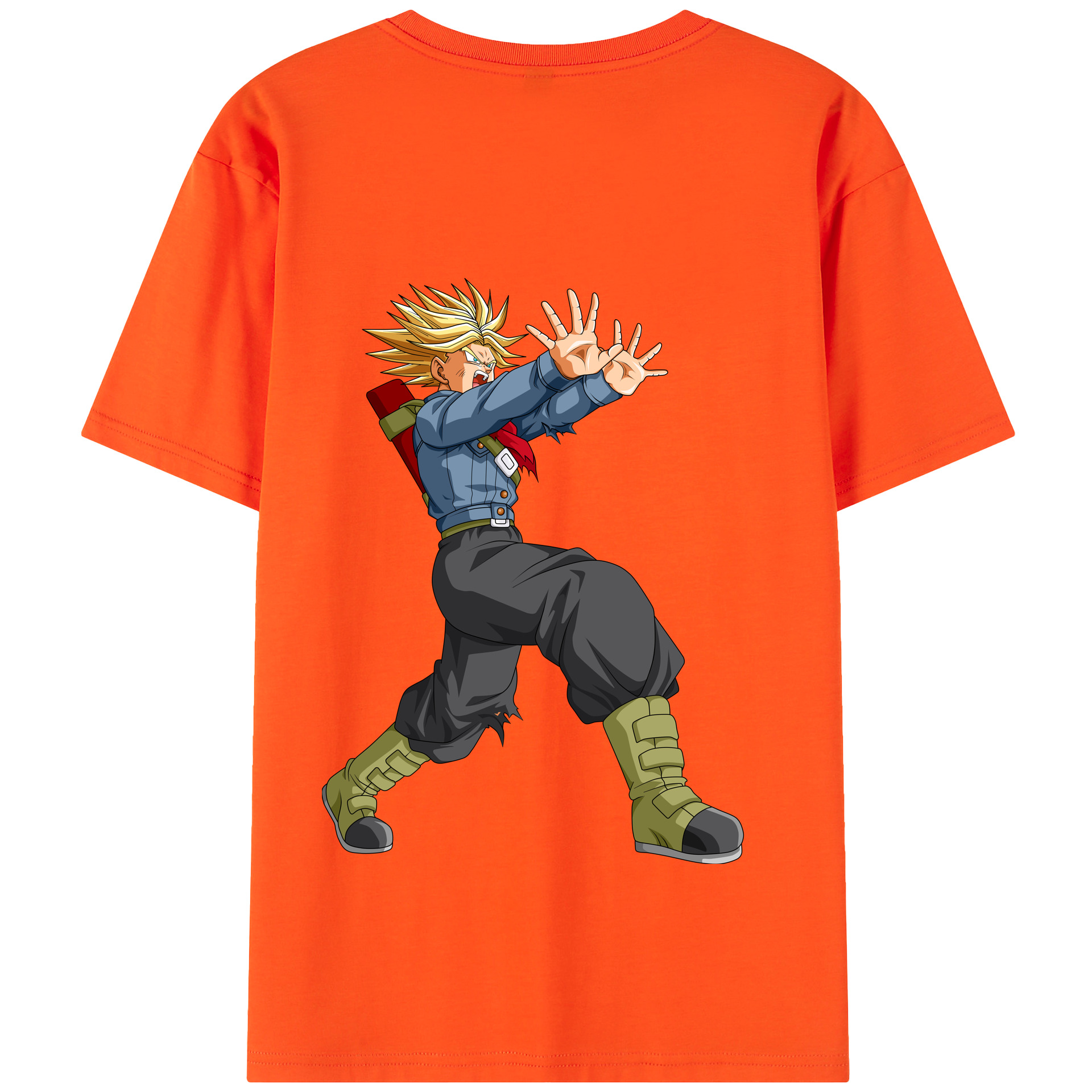 （画像用） ドラゴンボール トランクス（Torankusu）DRAGON BALL Trunks 綿100％半袖Tシャツ（背面プリント）