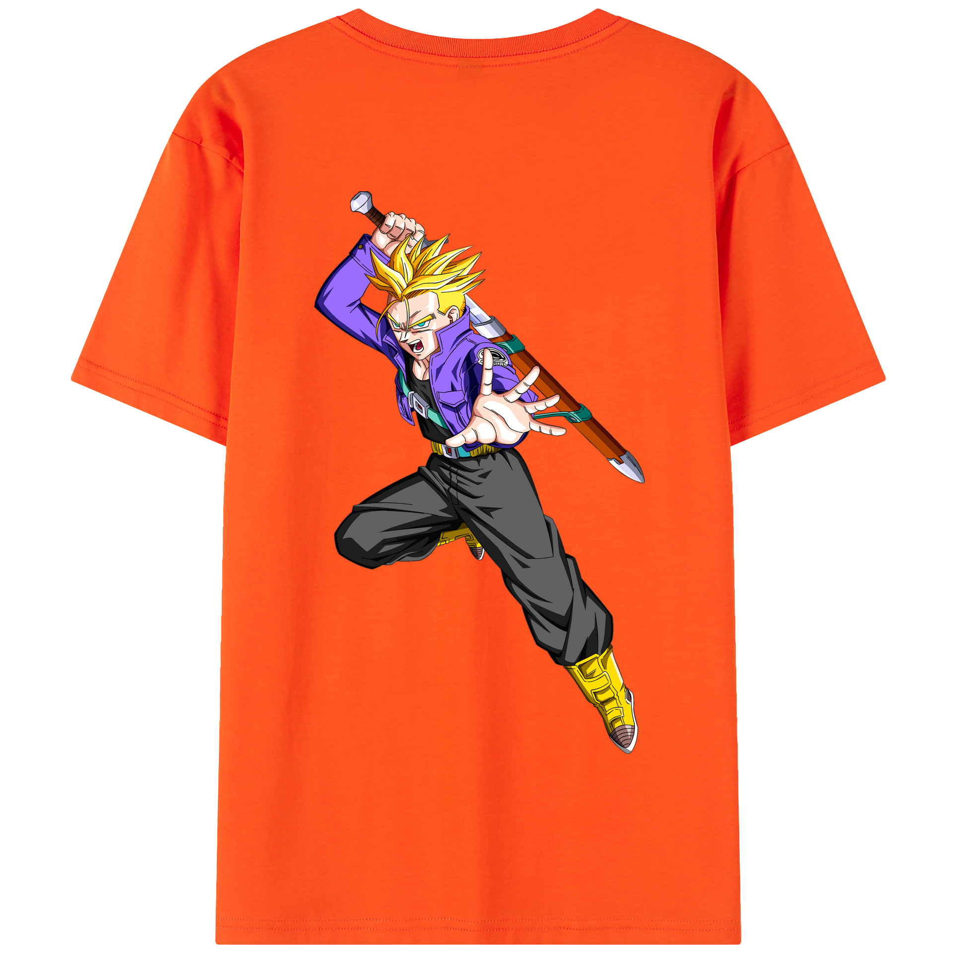 （画像用） ドラゴンボール トランクス（Torankusu）DRAGON BALL Trunks 綿100％半袖Tシャツ（背面プリント）