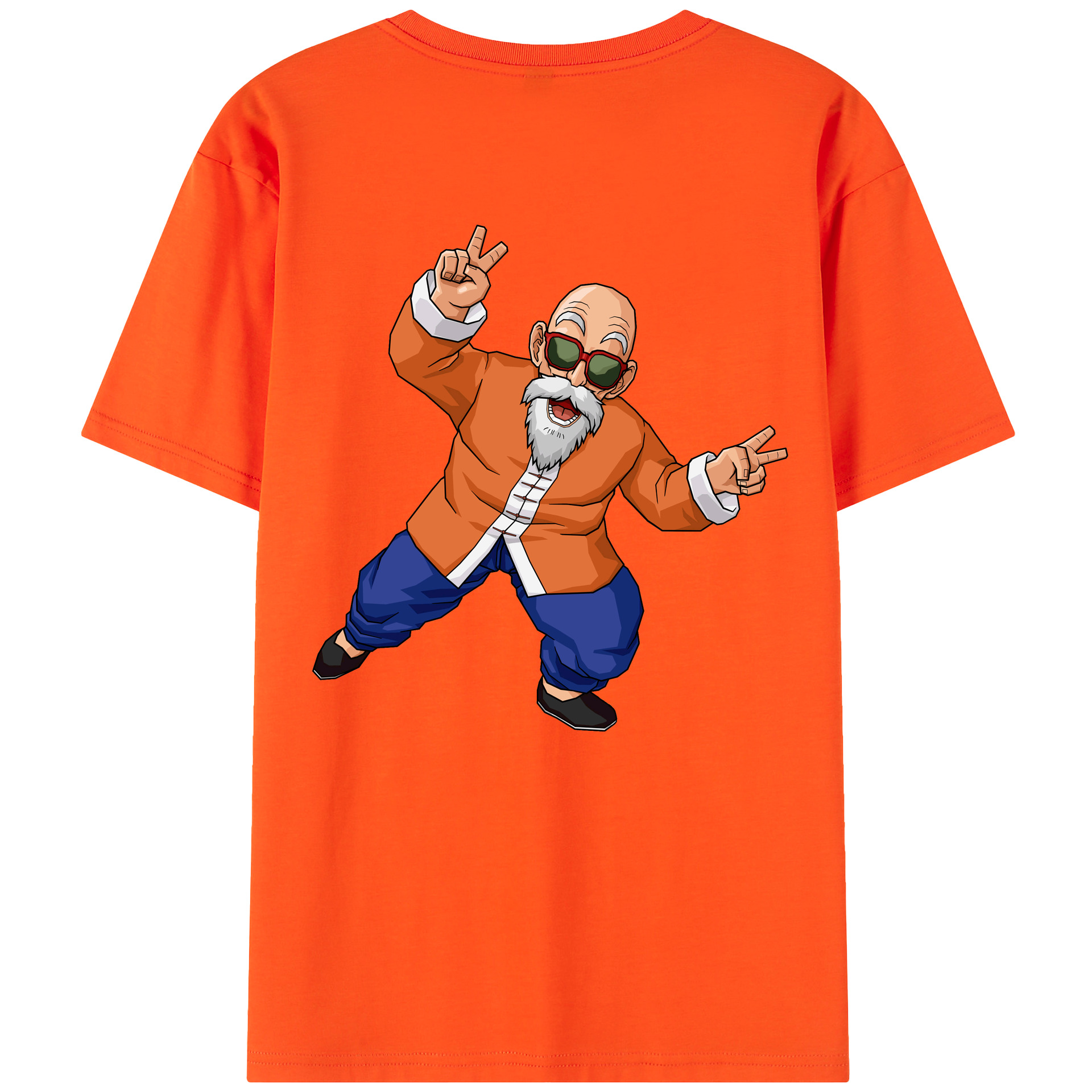 （画像用） ドラゴンボール 亀仙人（かめせんにん） DRAGON BALL Master Roshi Kame Sennin 綿100％半袖Tシャツ（背面プリント）